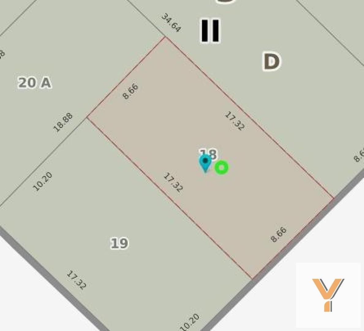 Terreno en Venta 8  mts Fondo