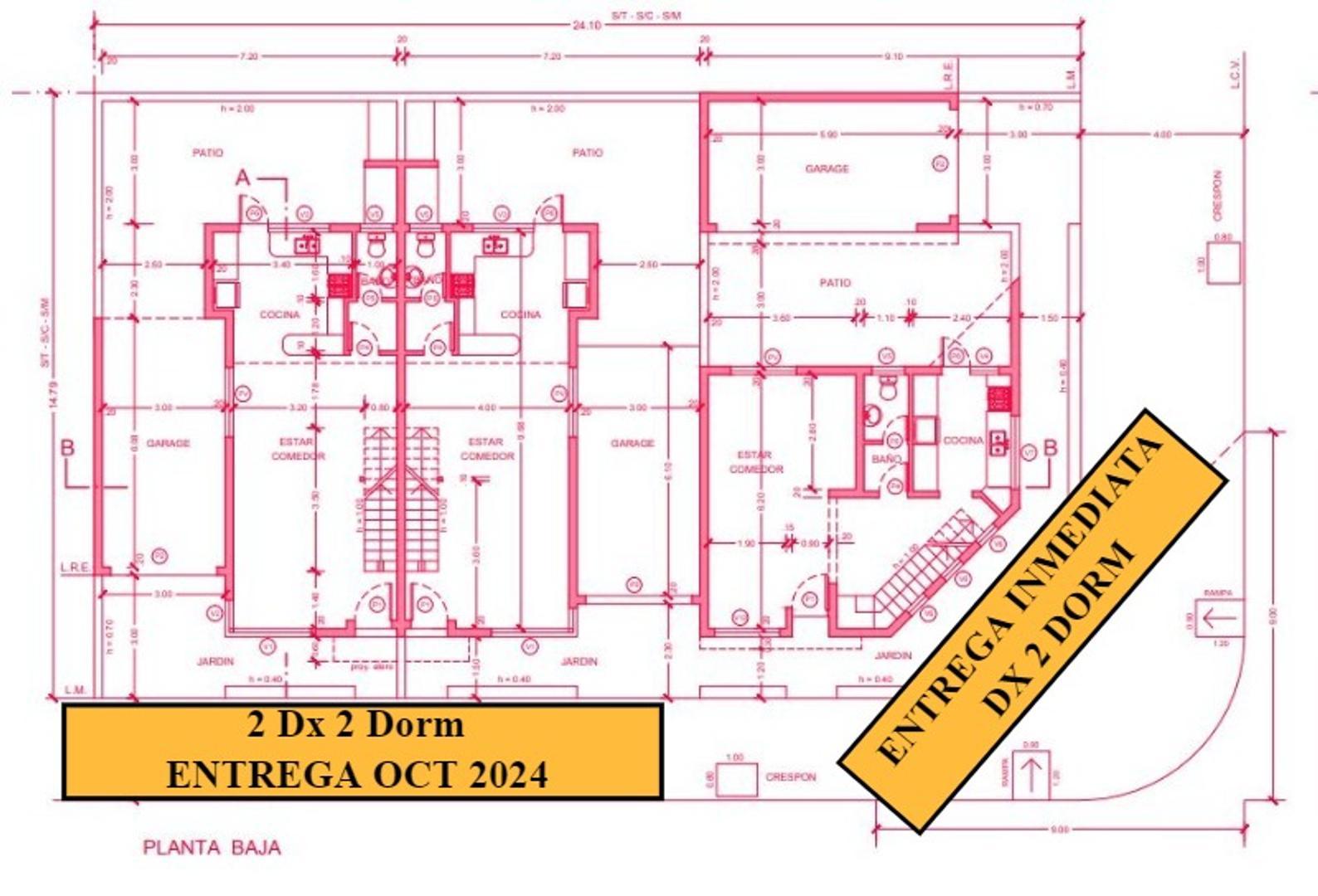 Casa 3 ambientes con 2 baños