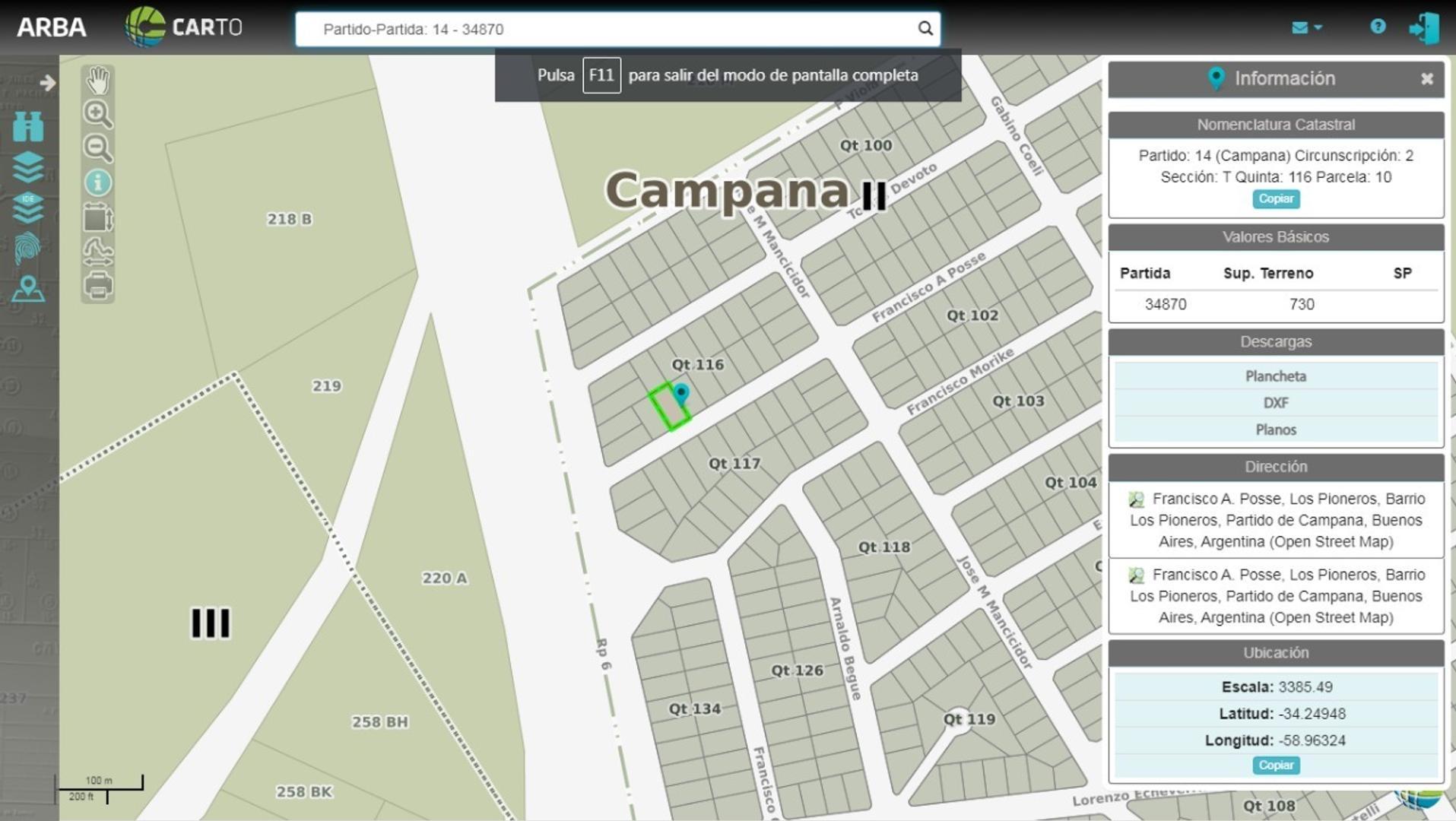 Terreno en Venta en Los Pioneros, USD 38.000