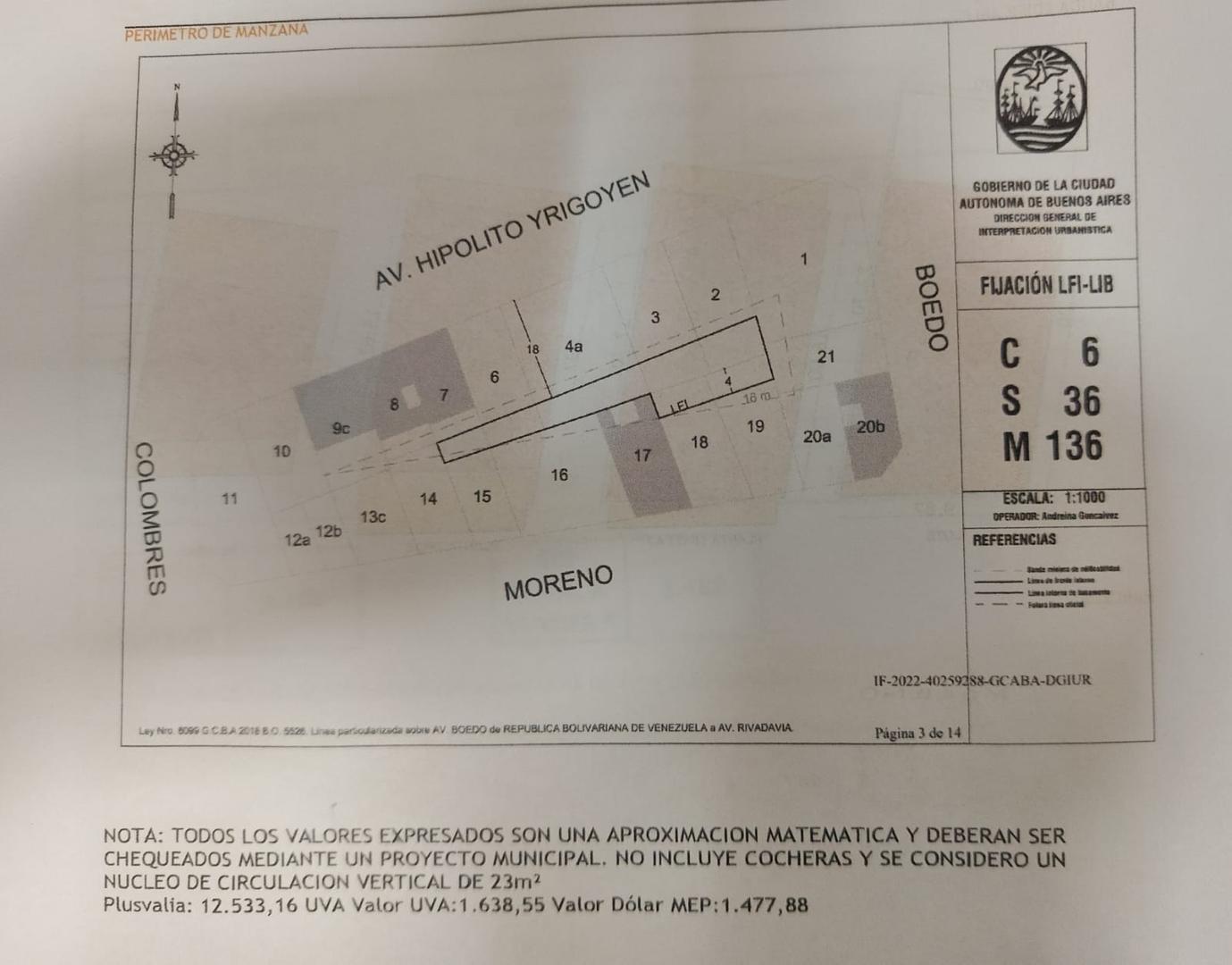 Terreno en Venta en Almagro, USD 500.000