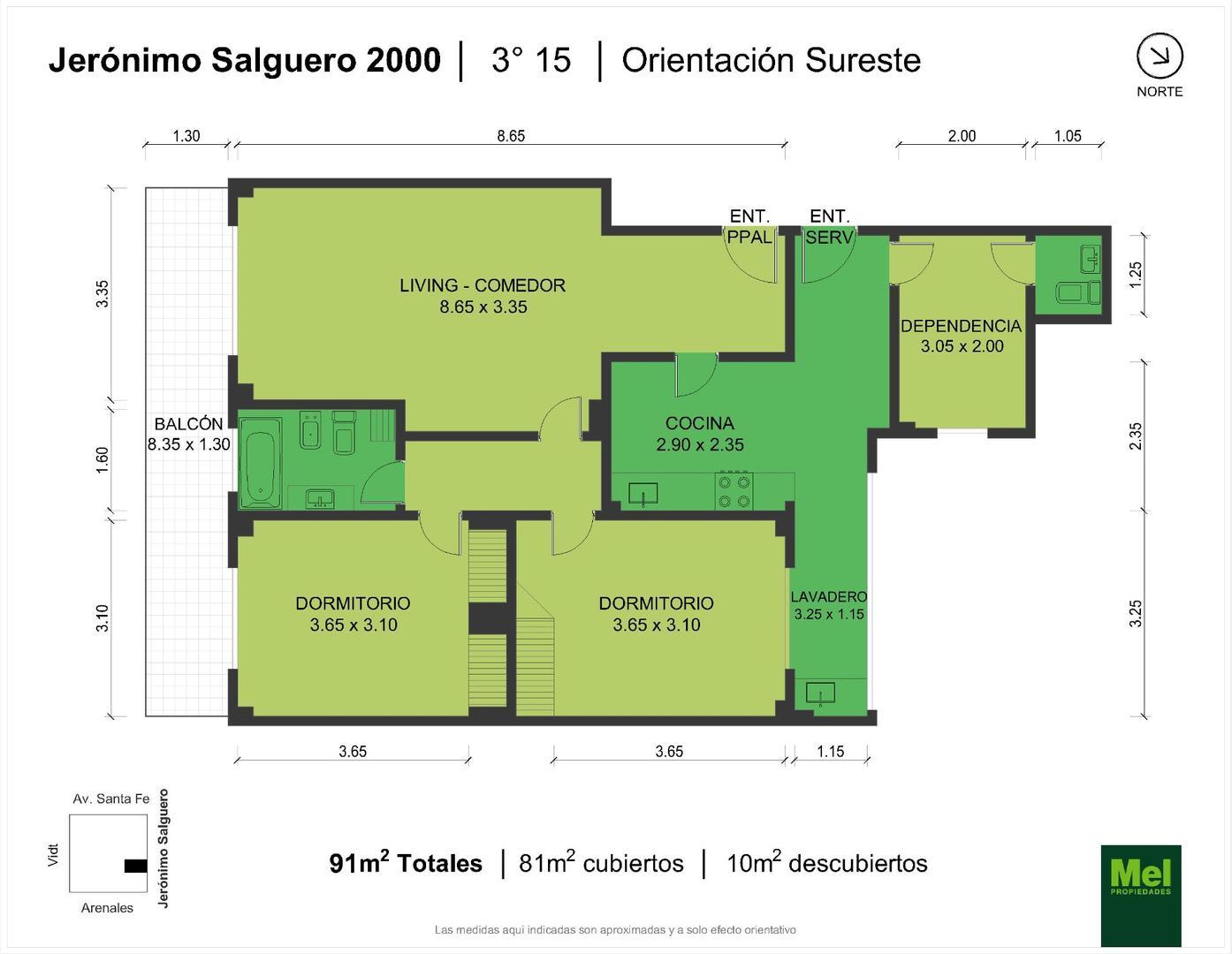 Jeronimo Salguero 2000, Piso 3