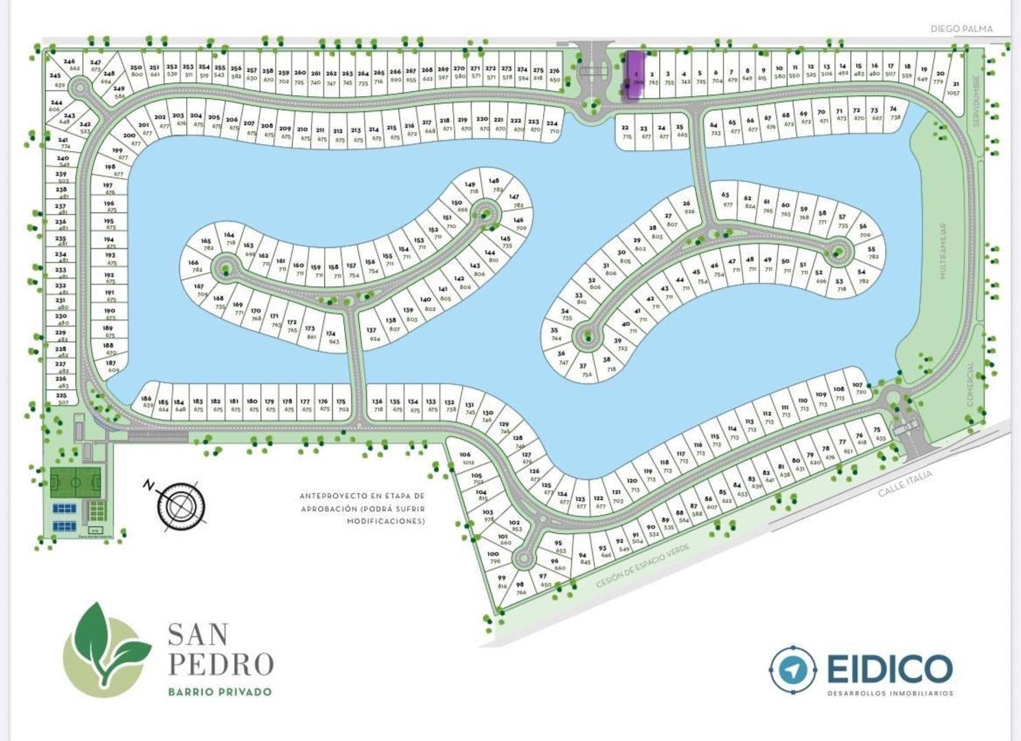 Terreno en Venta de 766,0 m2