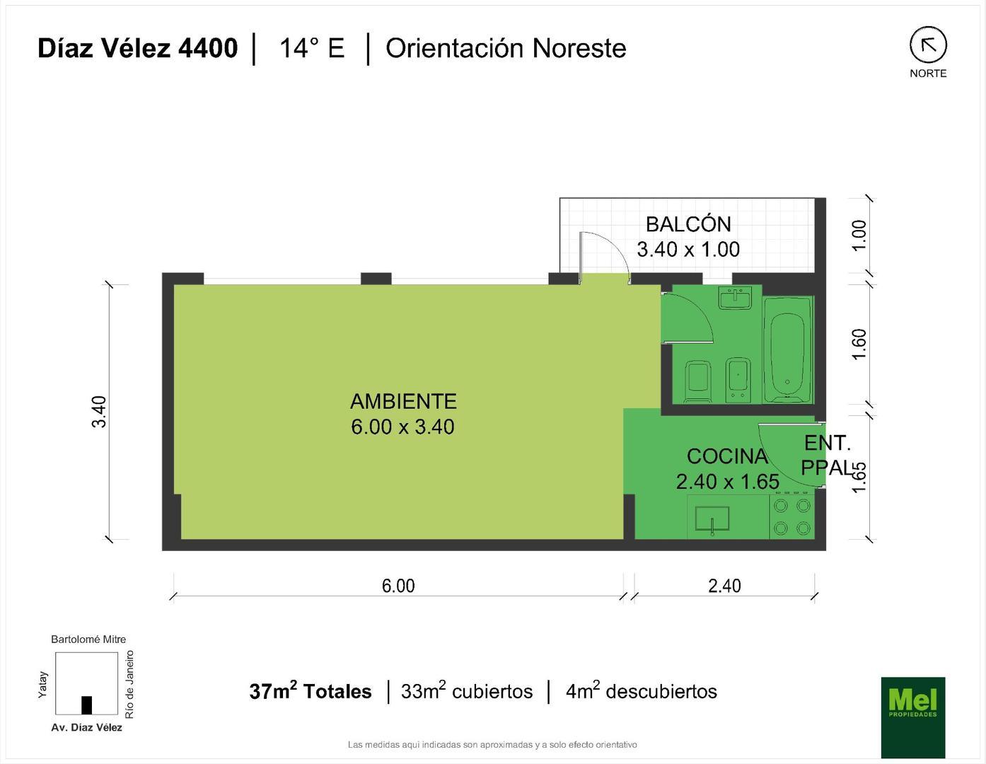 Diaz Velez 4400, Piso 14