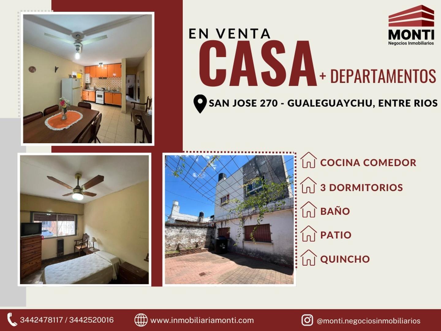 CASA + 2 DEPARTAMENTOS EN VENTA - Gualeguaychu, Entre Rios