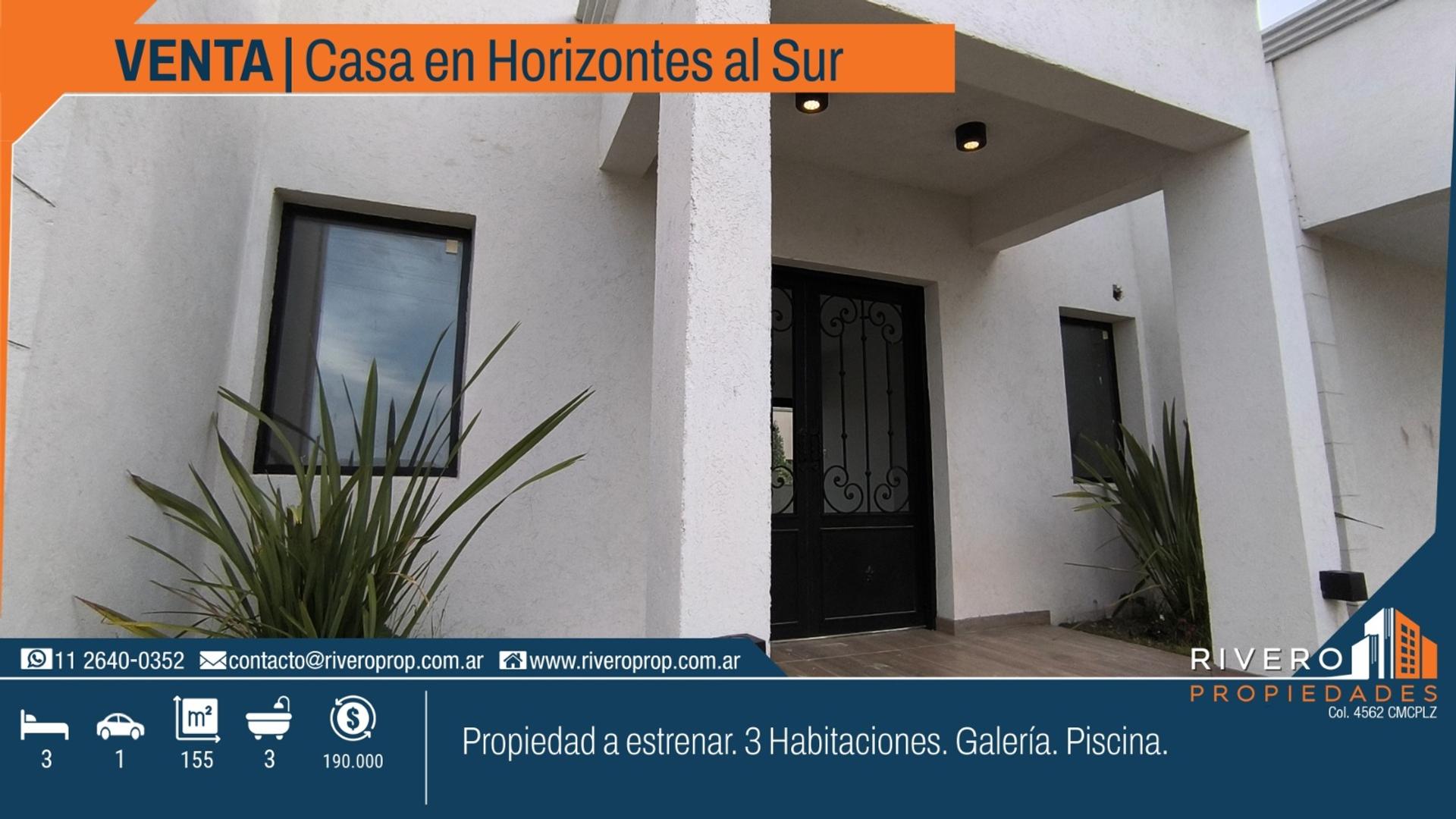 Venta Casa - 3 habitaciones - Piscina - a Estrenar - Horizontes al Sur