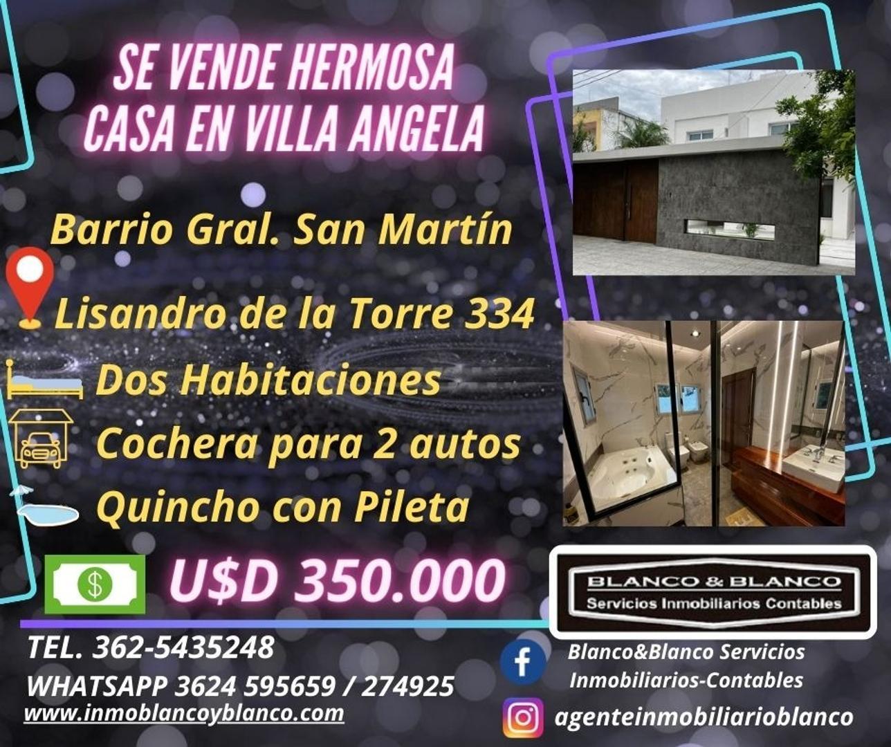 SE VENDE HERMOSA CASA DE 2 DORMITORIOS EN VILLA ÁNGELA