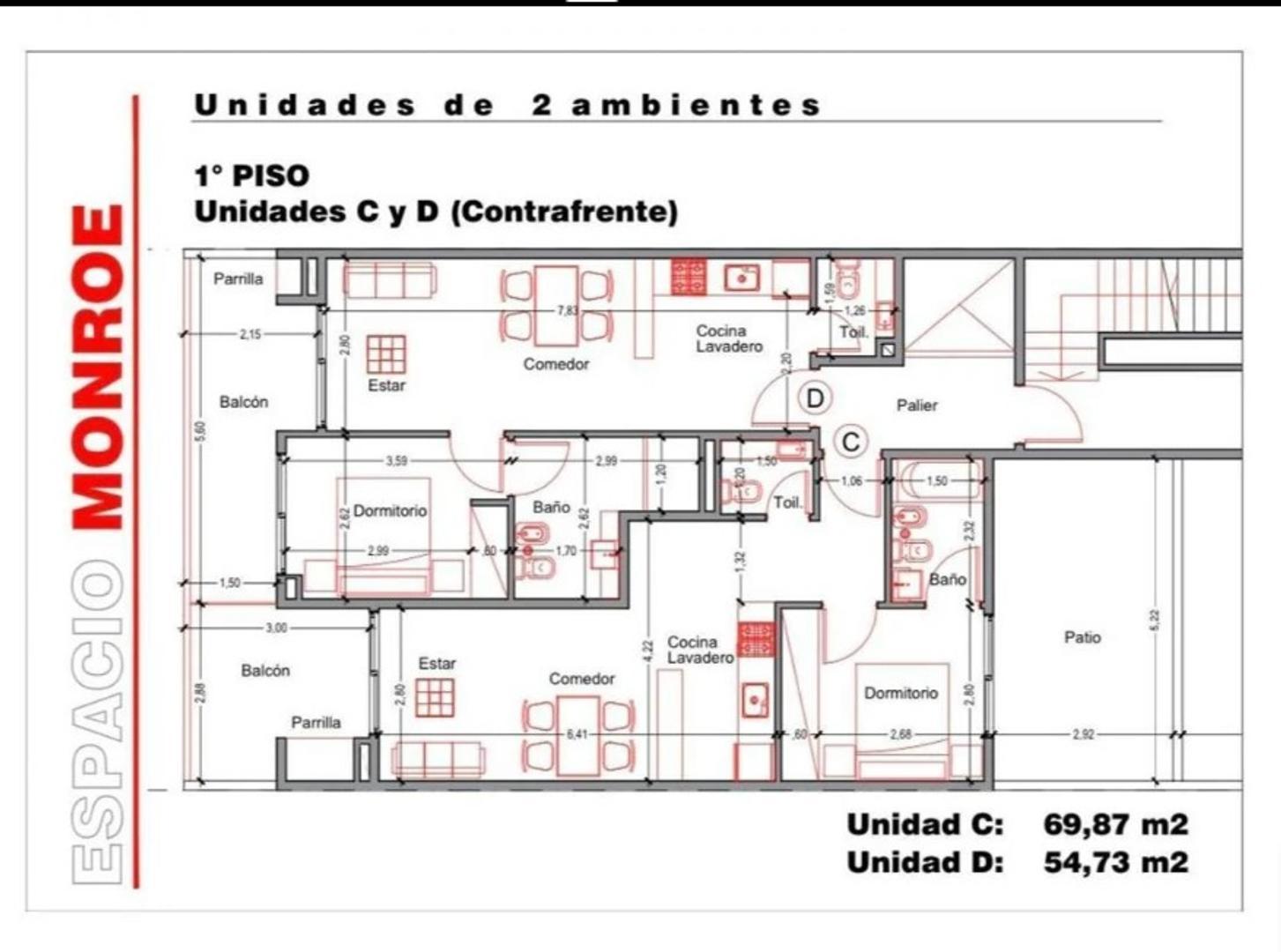 Departamento Monoambiente con 1 baño