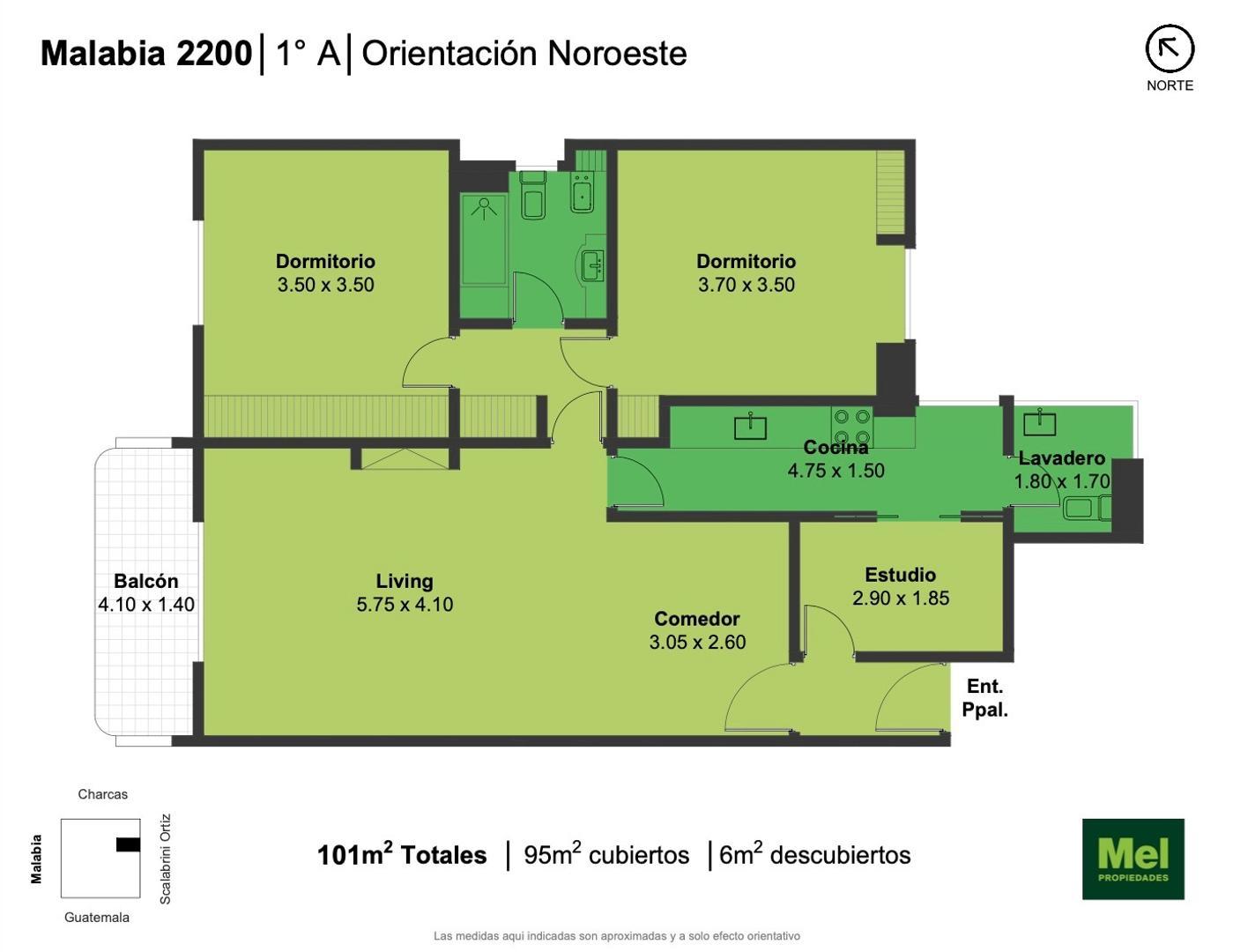 Malabia 2200, Piso 1 A