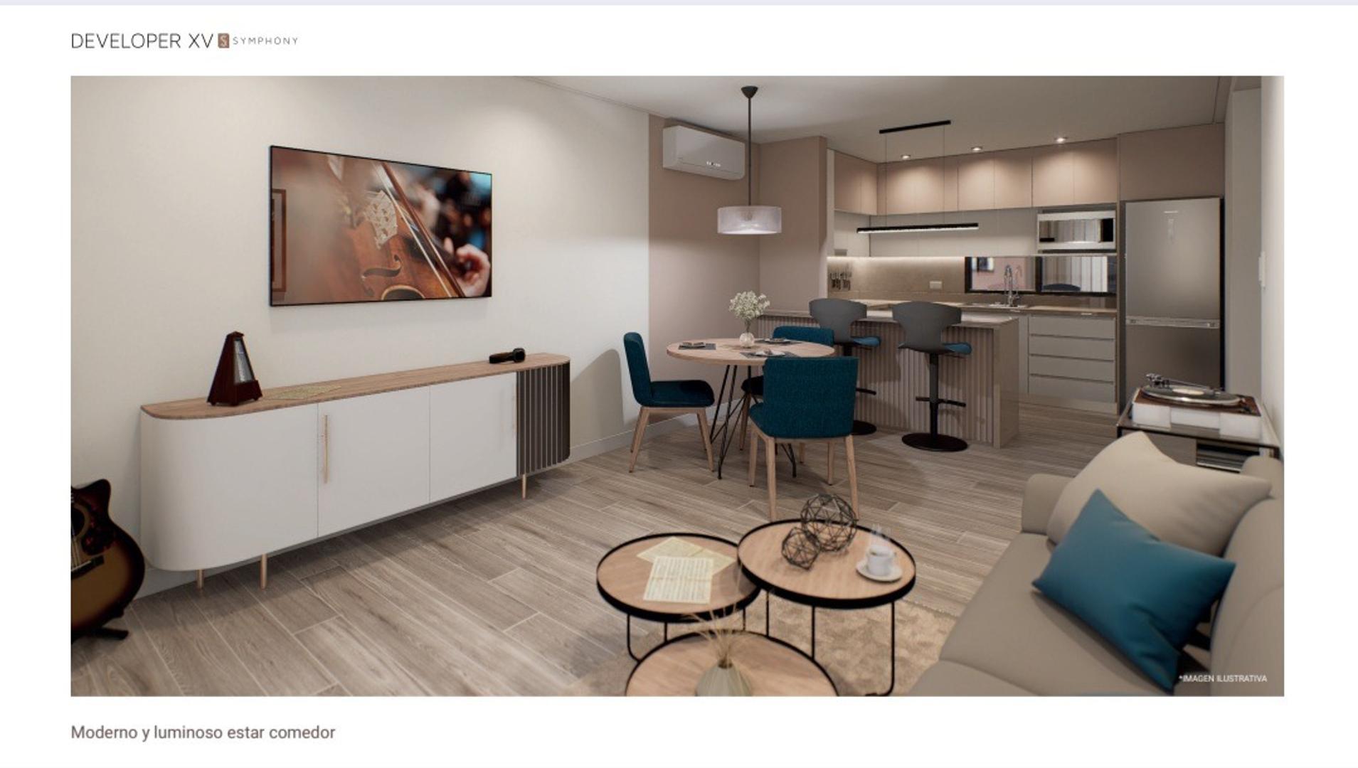 Departamento 2 ambientes con 1 baño