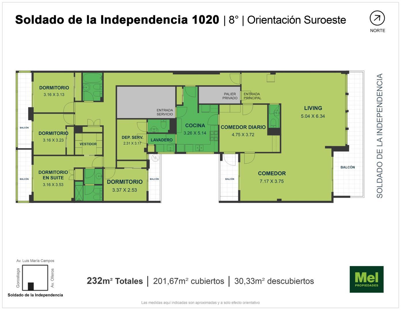 Soldado De La Independencia 1000, Piso 8