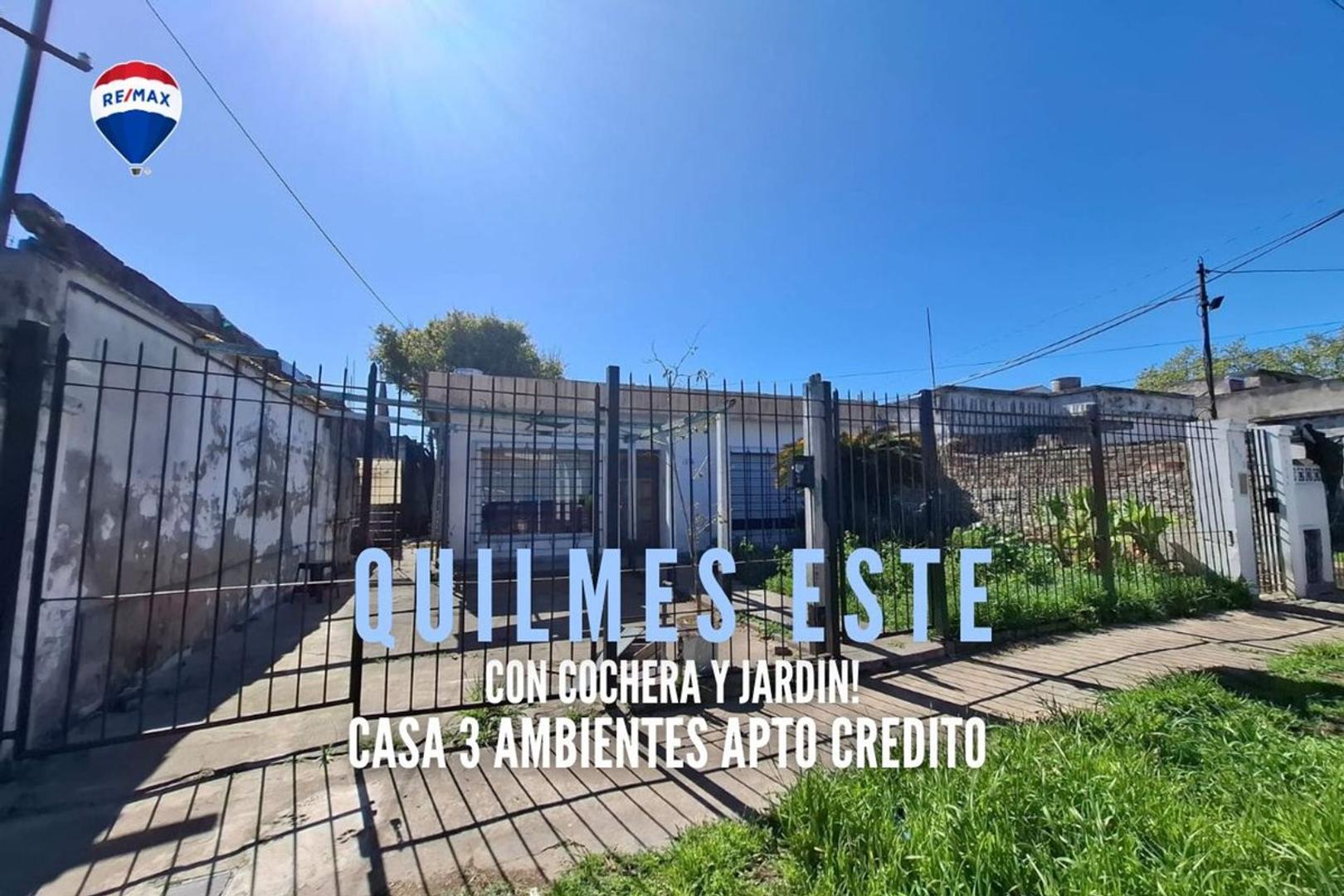 VENTA CASA 3 AMB CON COCHERA Y JARDÍN QUILMES
