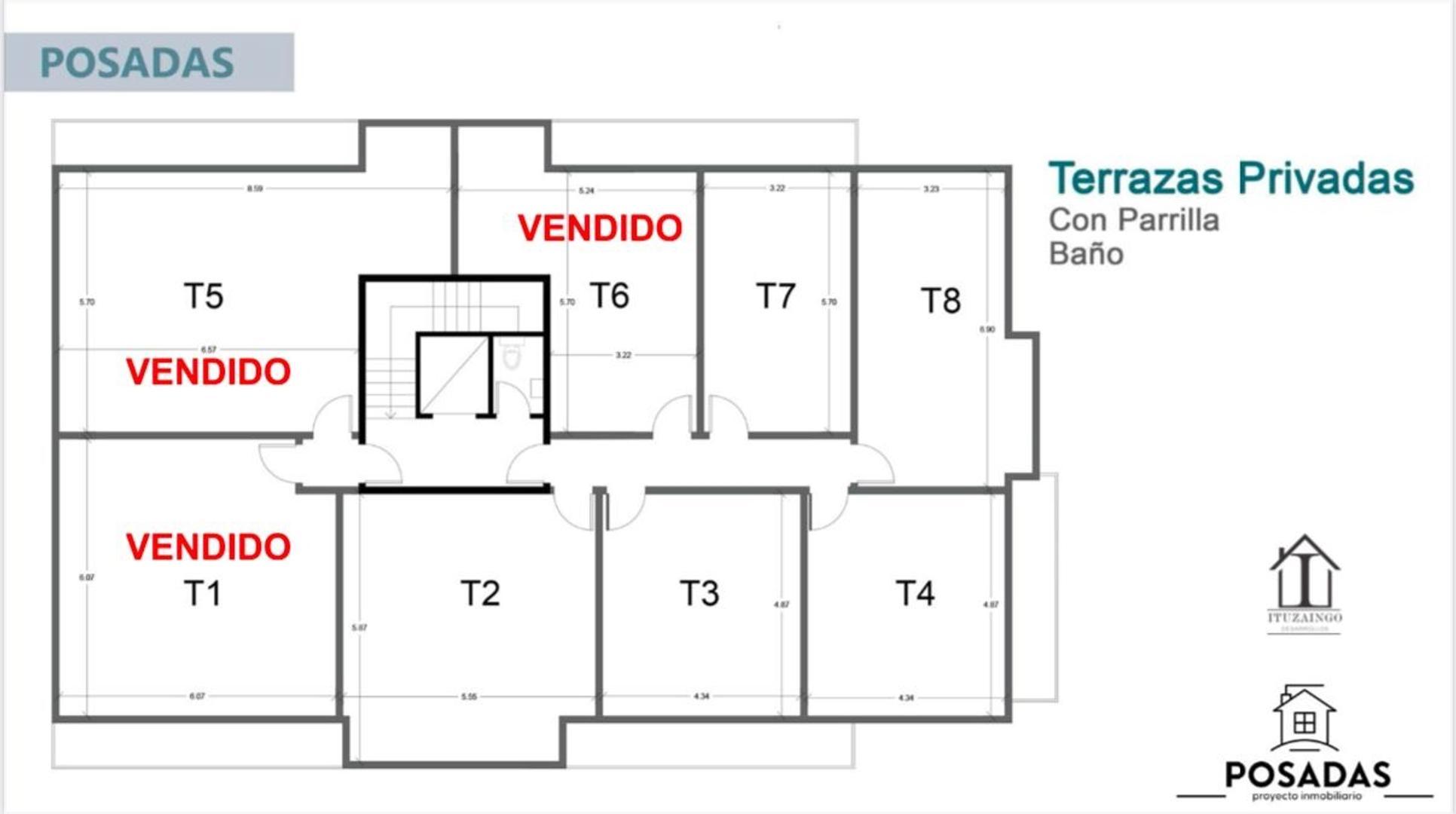 Departamento 2 ambientes con 1 baño