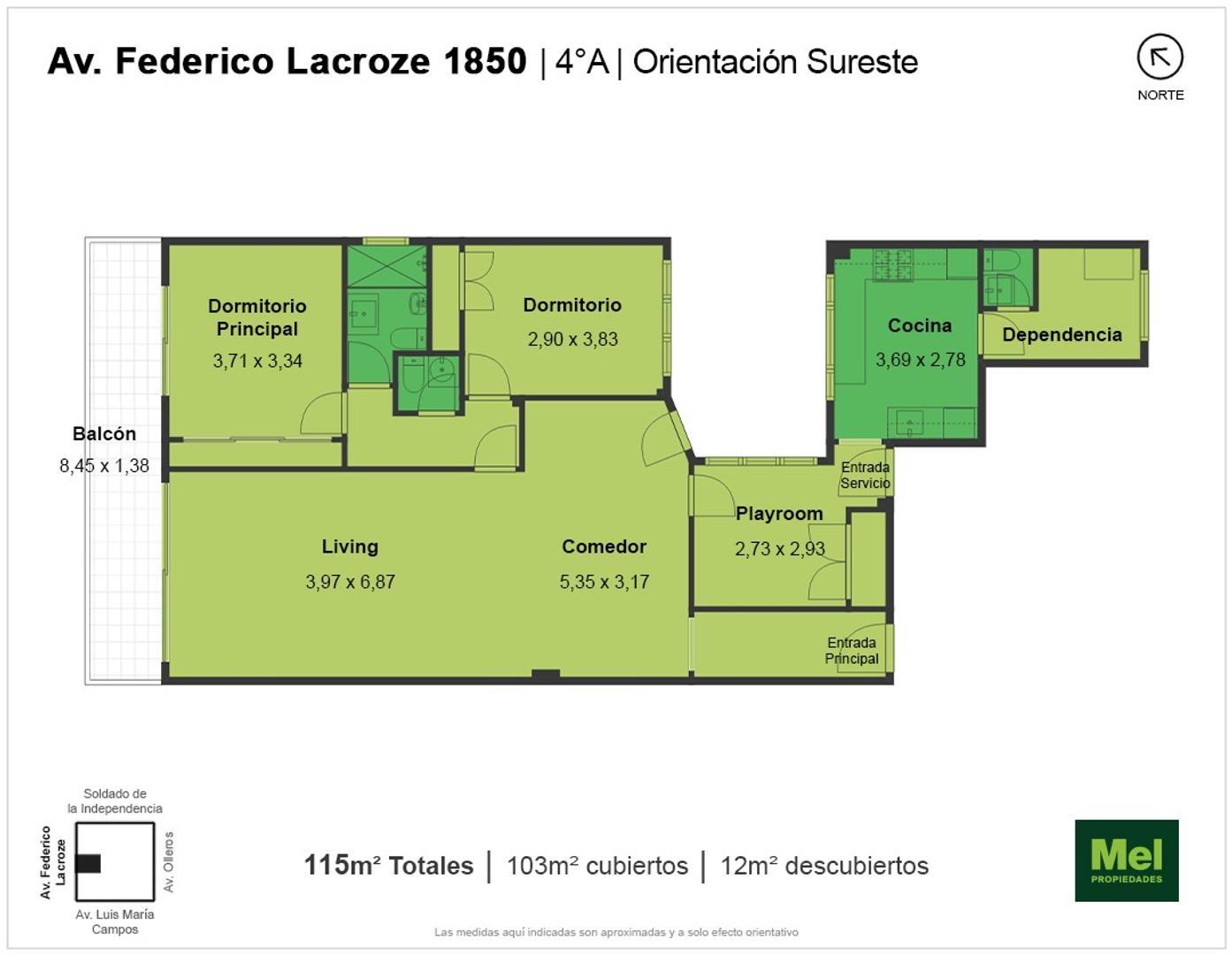Federico Lacroze 1800, Piso 4