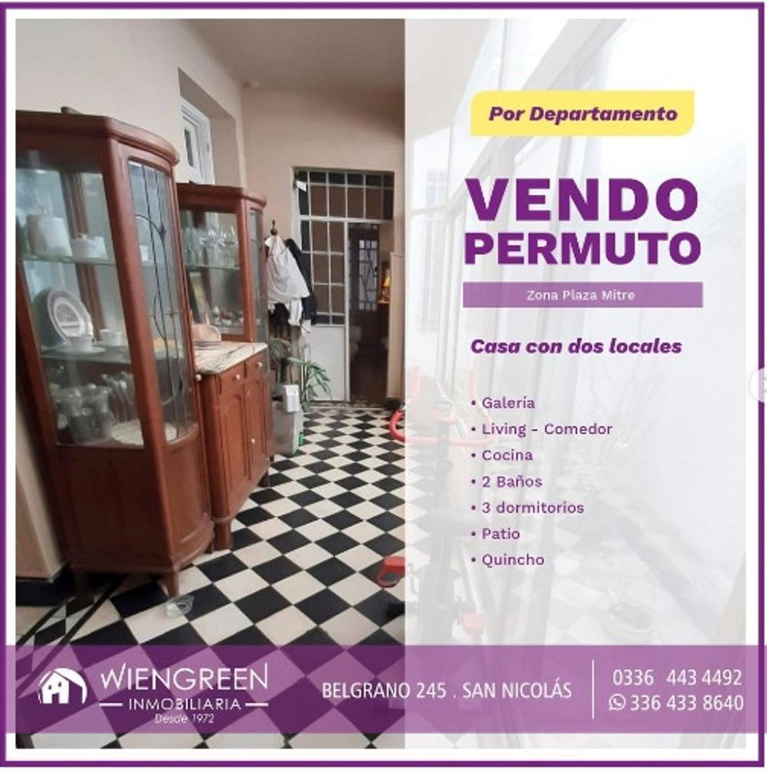 Vendo o Permuto por dpto, Casa de 3 habitaciones y local