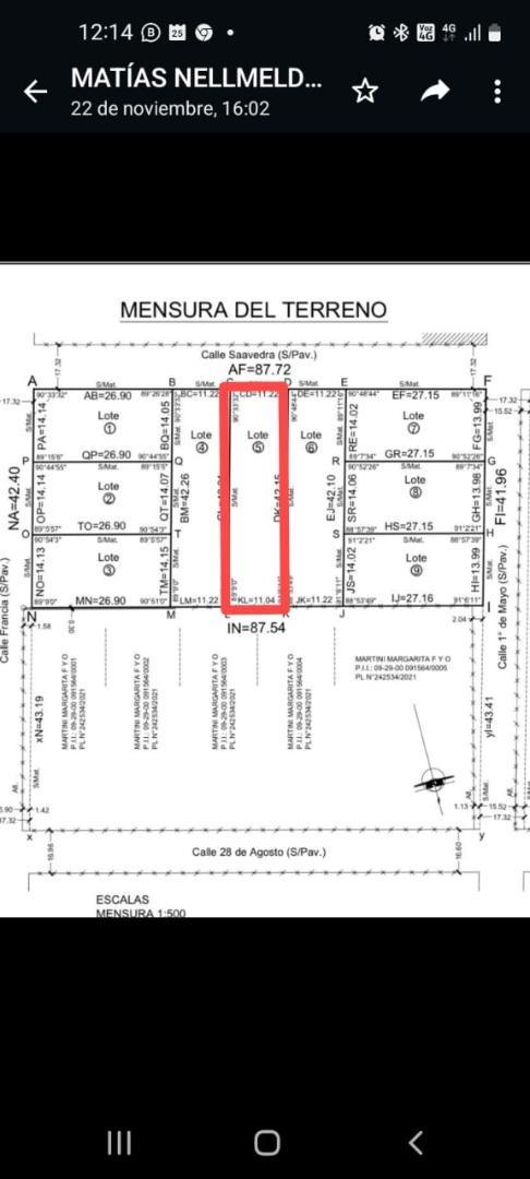 Terreno en Venta en San Agustin, USD 19.000