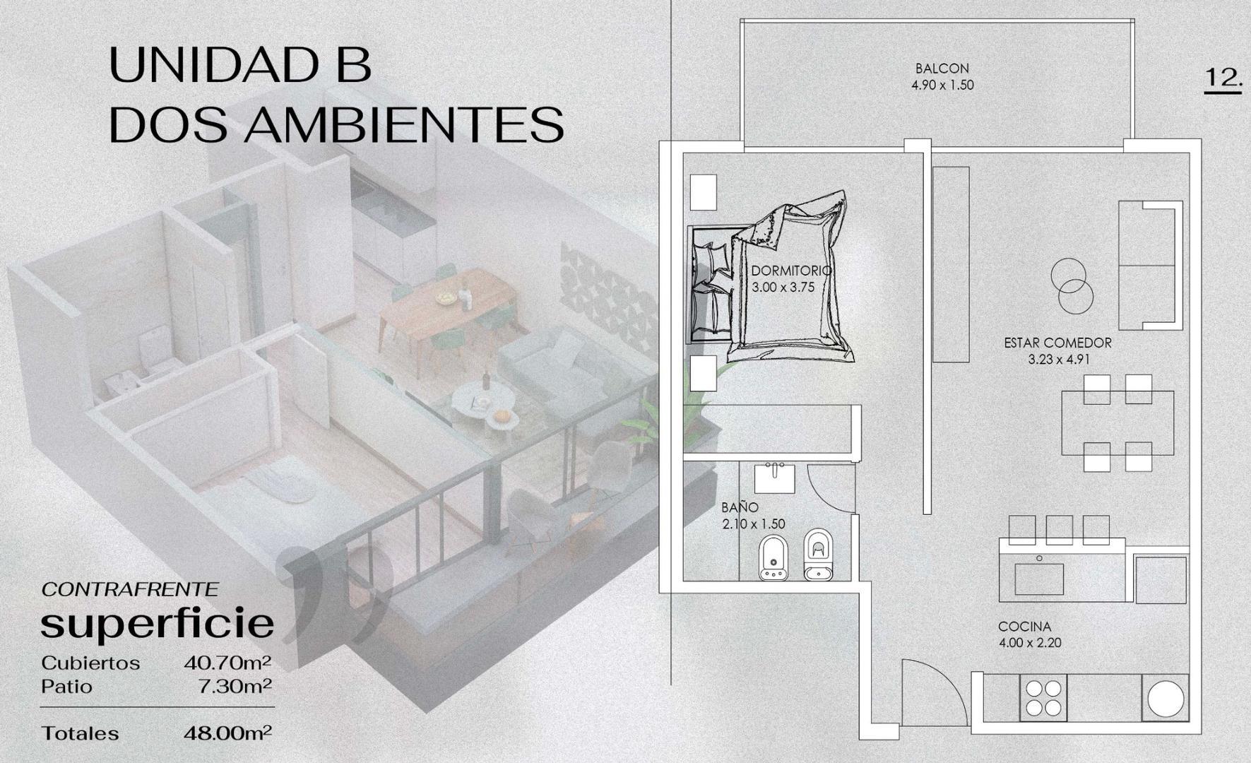Departamento en Venta de 1 dormitorio