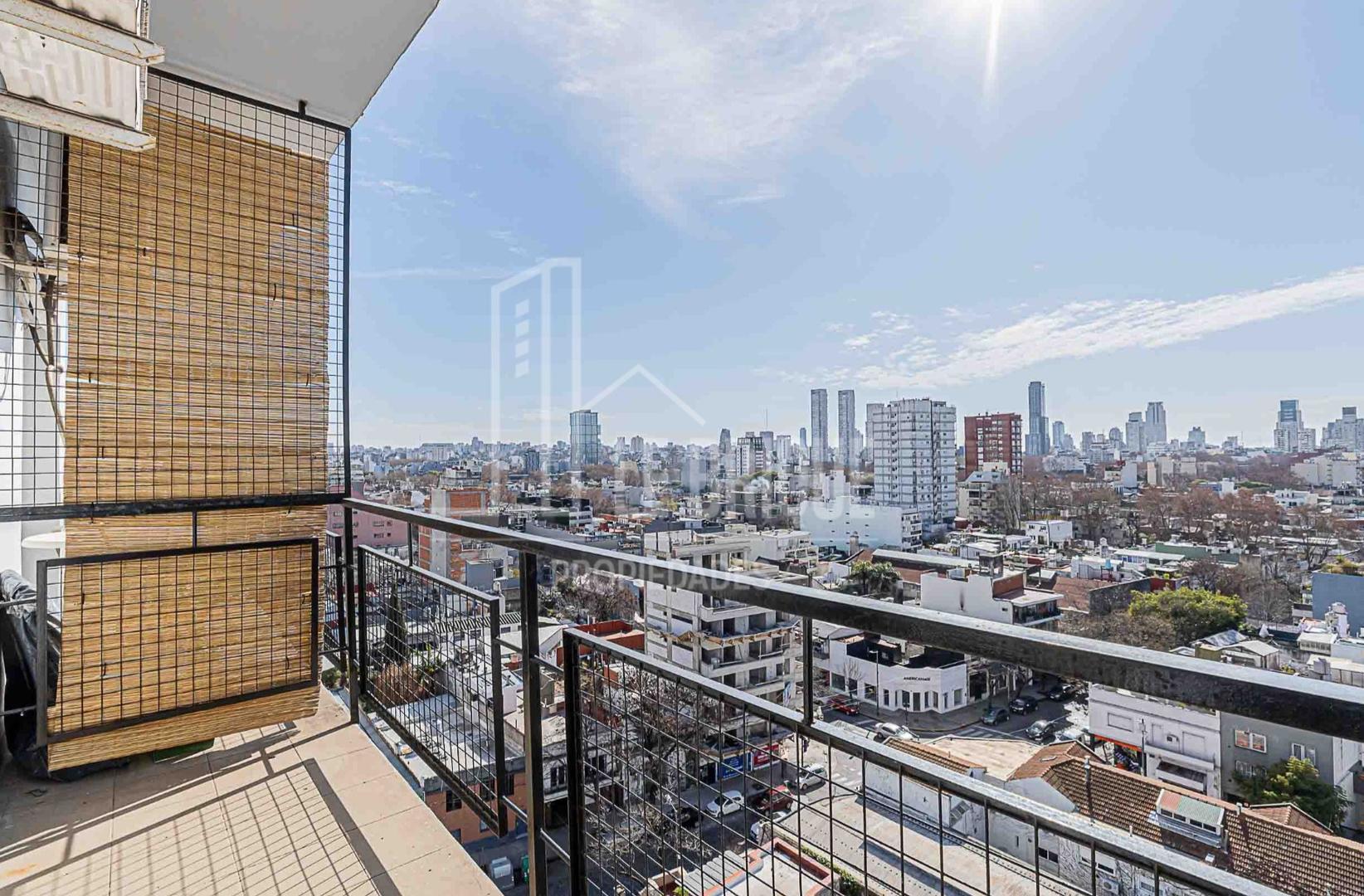 Monoambiente contrafrente + balcón. Vista panoramica