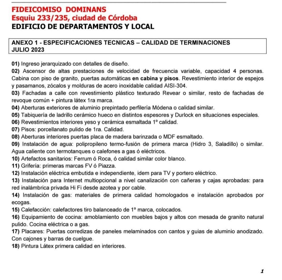 Departamento en Venta de 1 dormitorio