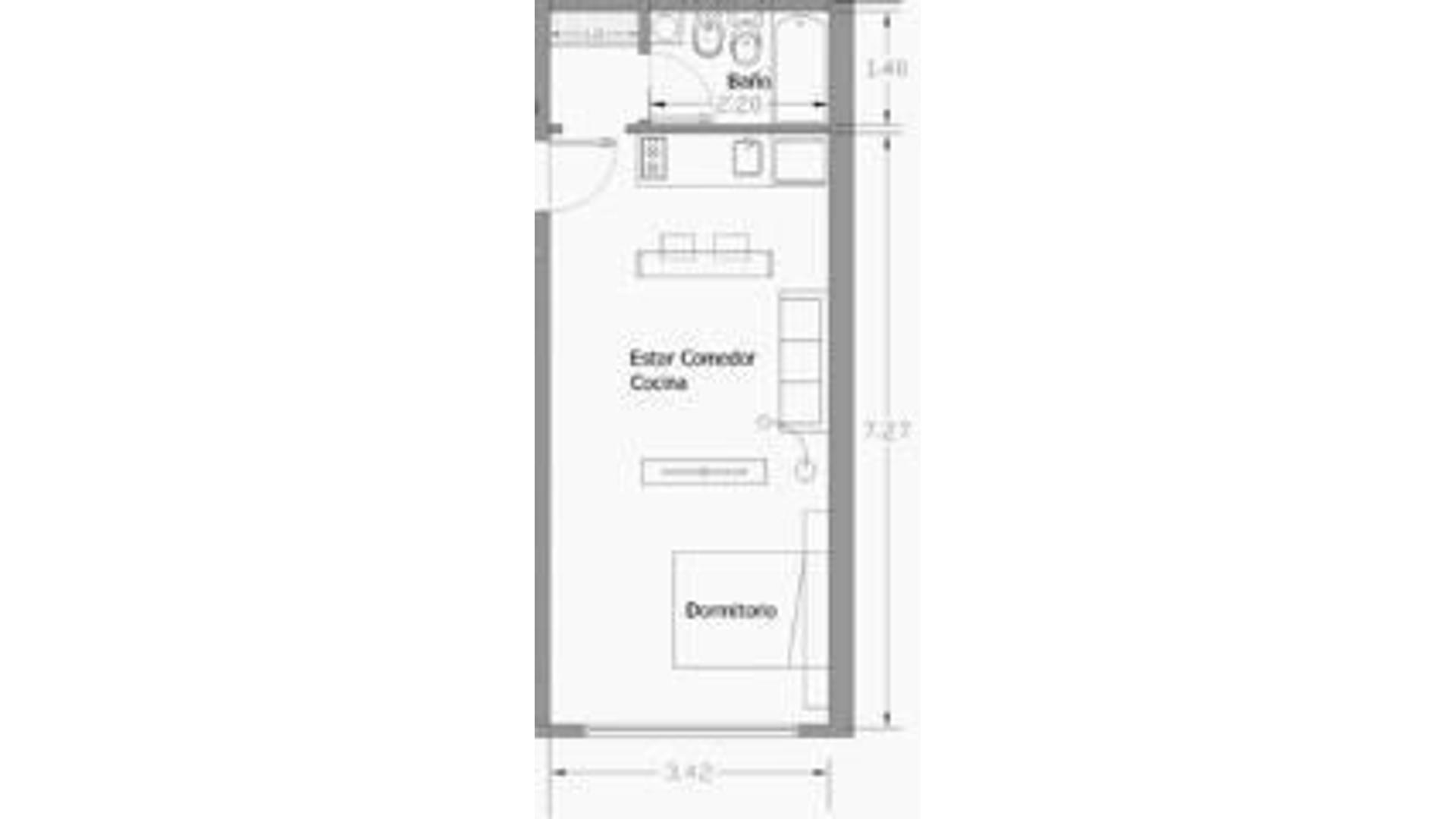 Departamento en Alquiler Temporal en Parque Centenario, USD 450