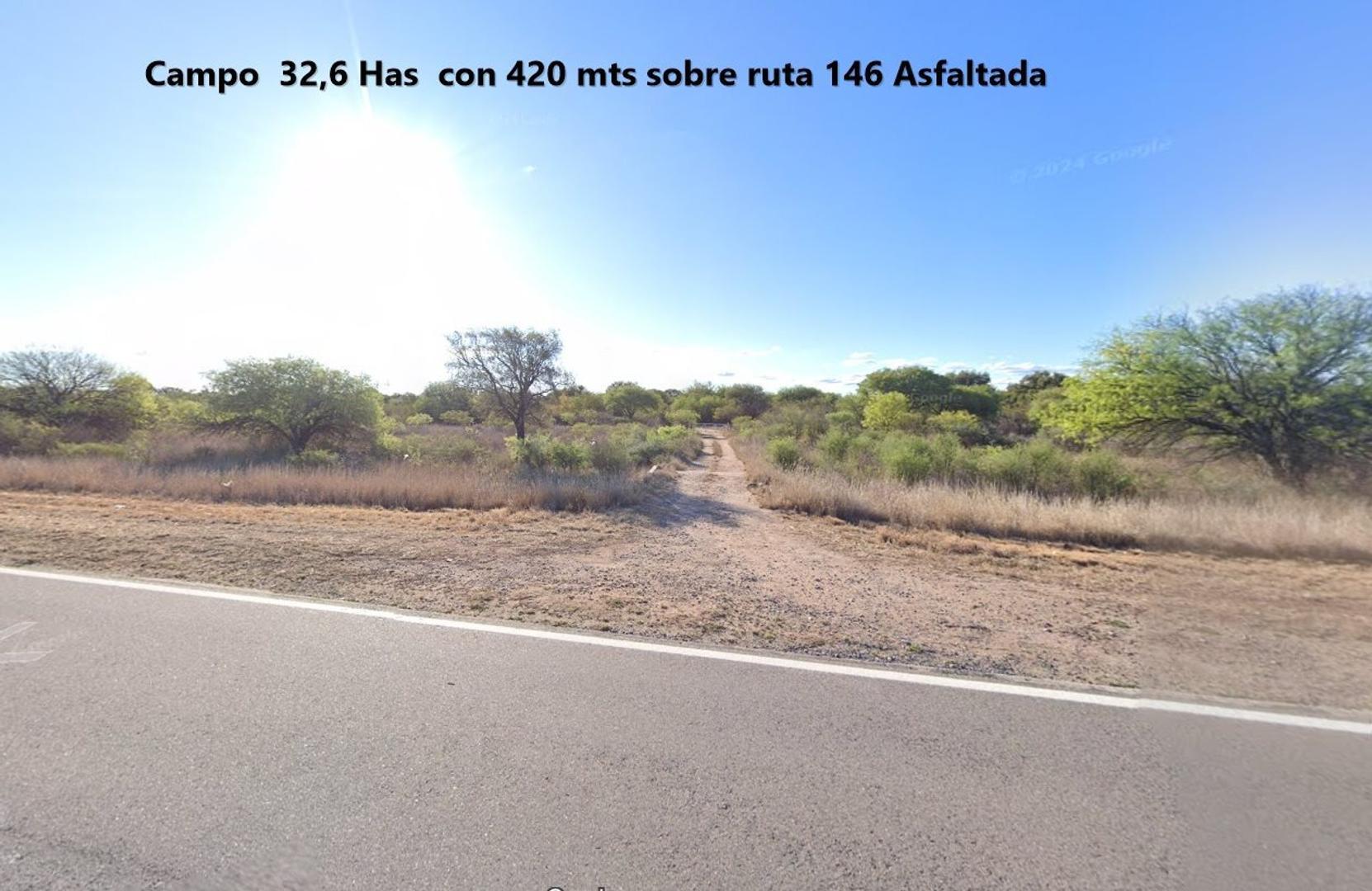 Campo 32,6 Has con 420 mts de frente sobre ruta asfaltada