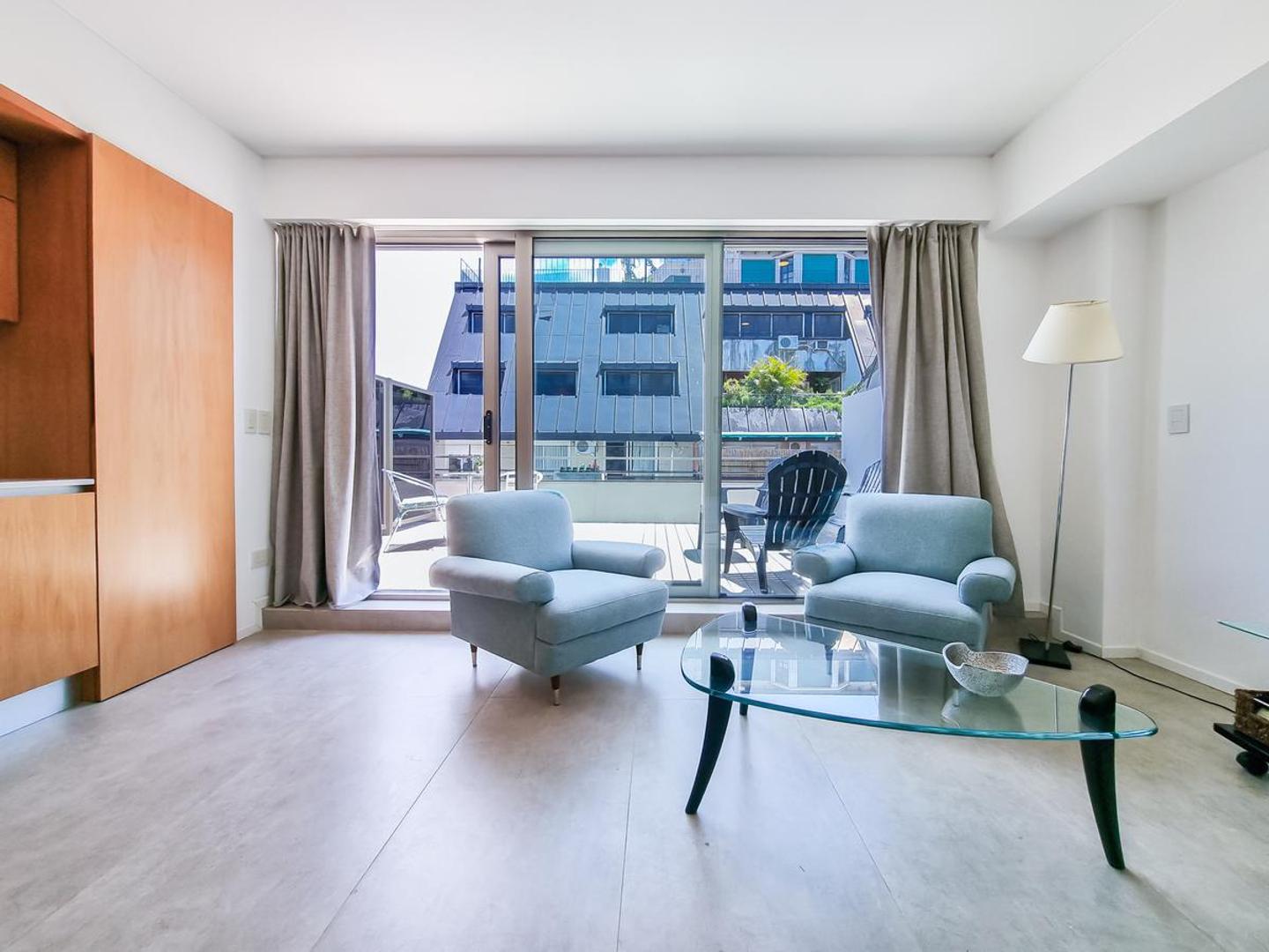 Departamento Alquiler temporario Amoblado. Edificio Palacio Paz. Balcon Terraza