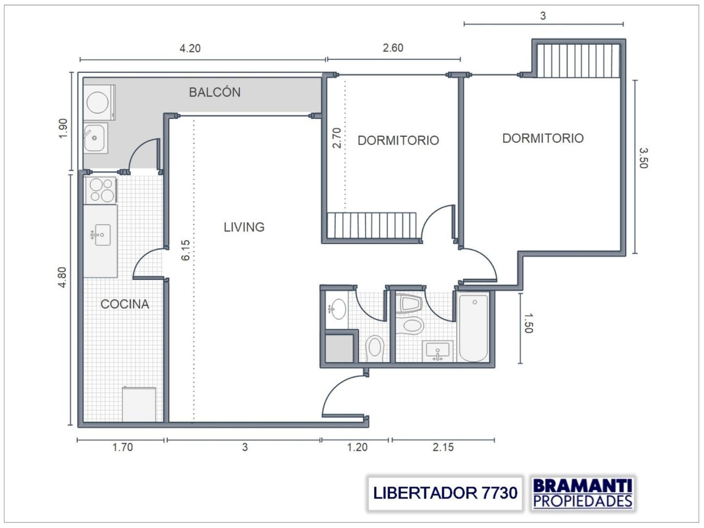 Departamento en Venta de 3 ambientes