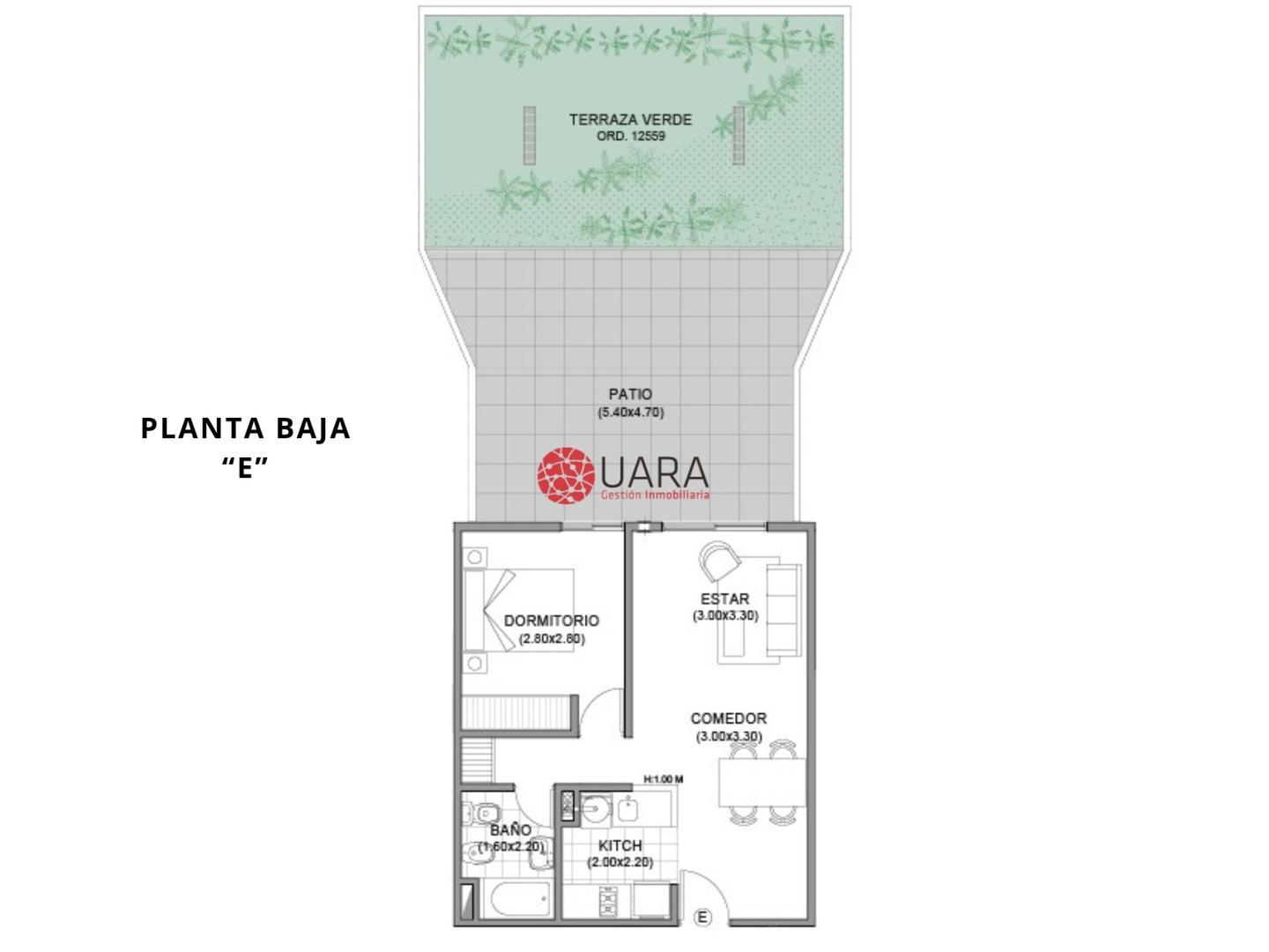 Departamento en Venta de 1 dormitorio