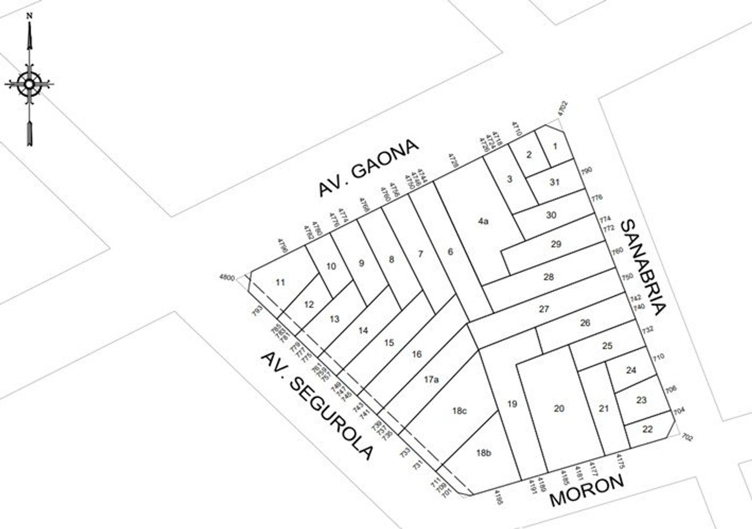 Terreno en Venta 13,44  mts Fondo