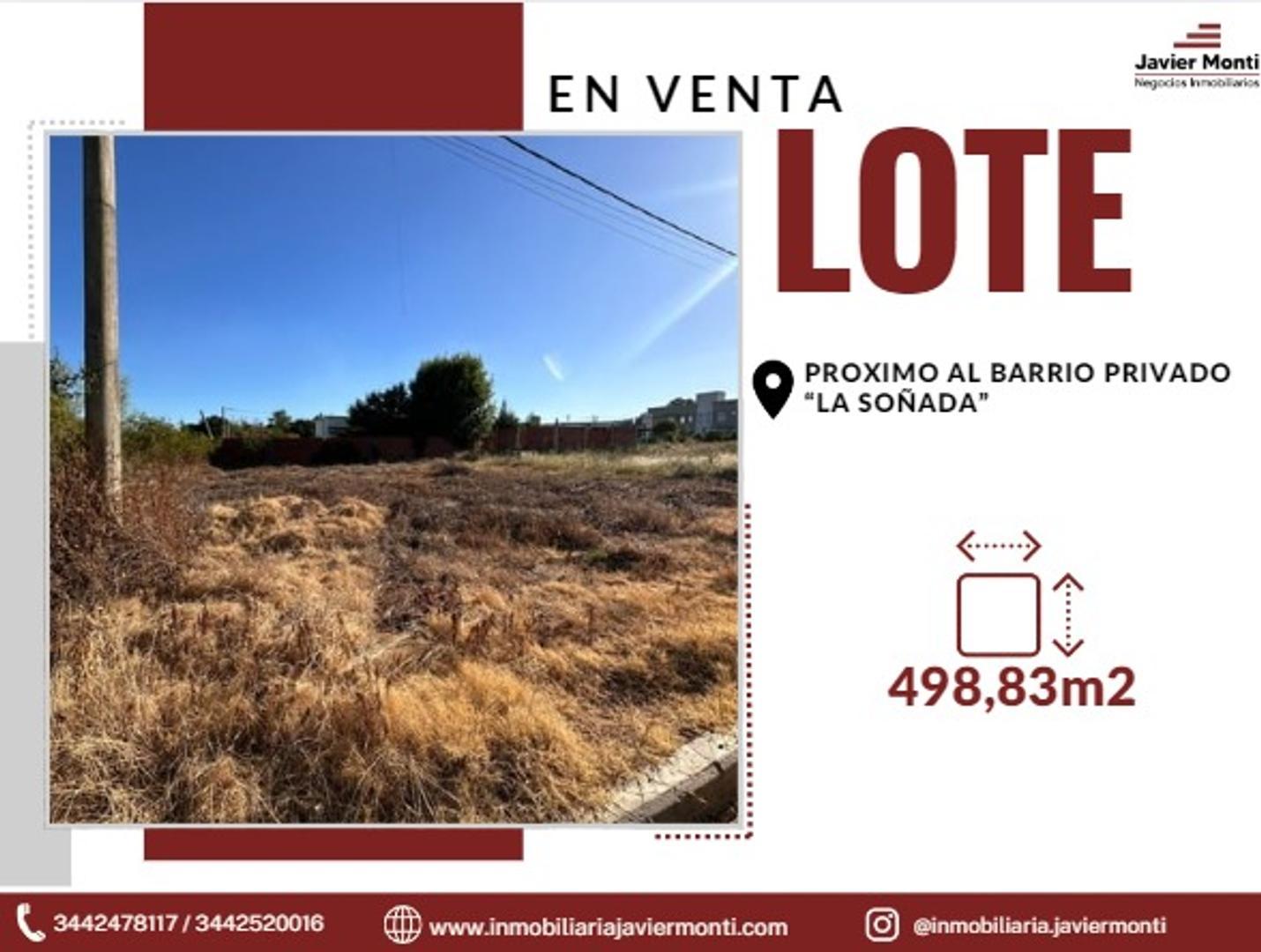 LOTE EN VENTA - Proximo al Barrio Privado "La Soñada"