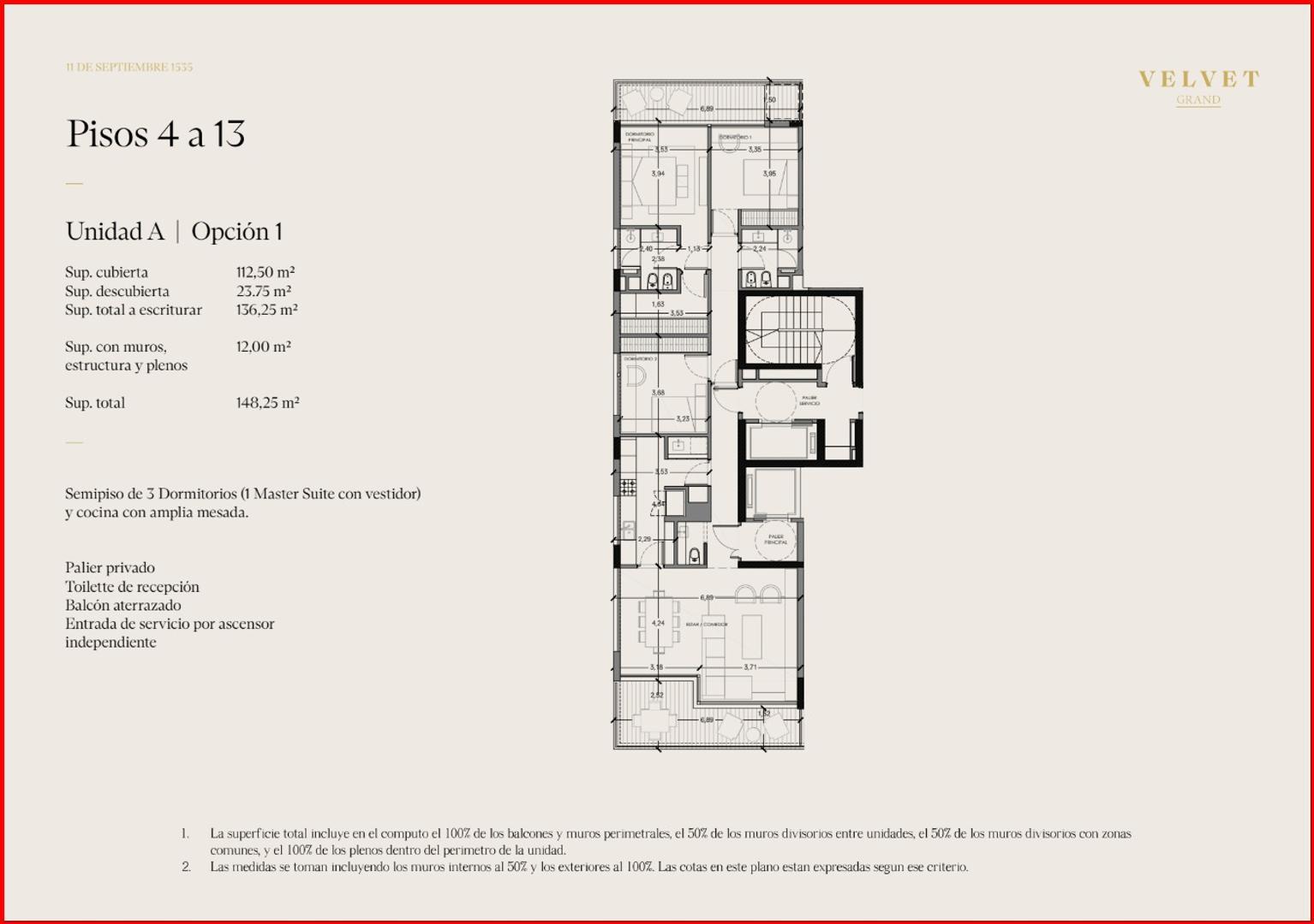 Departamento en el emprendimiento VELVET GRAND - BRODYFRIEDM