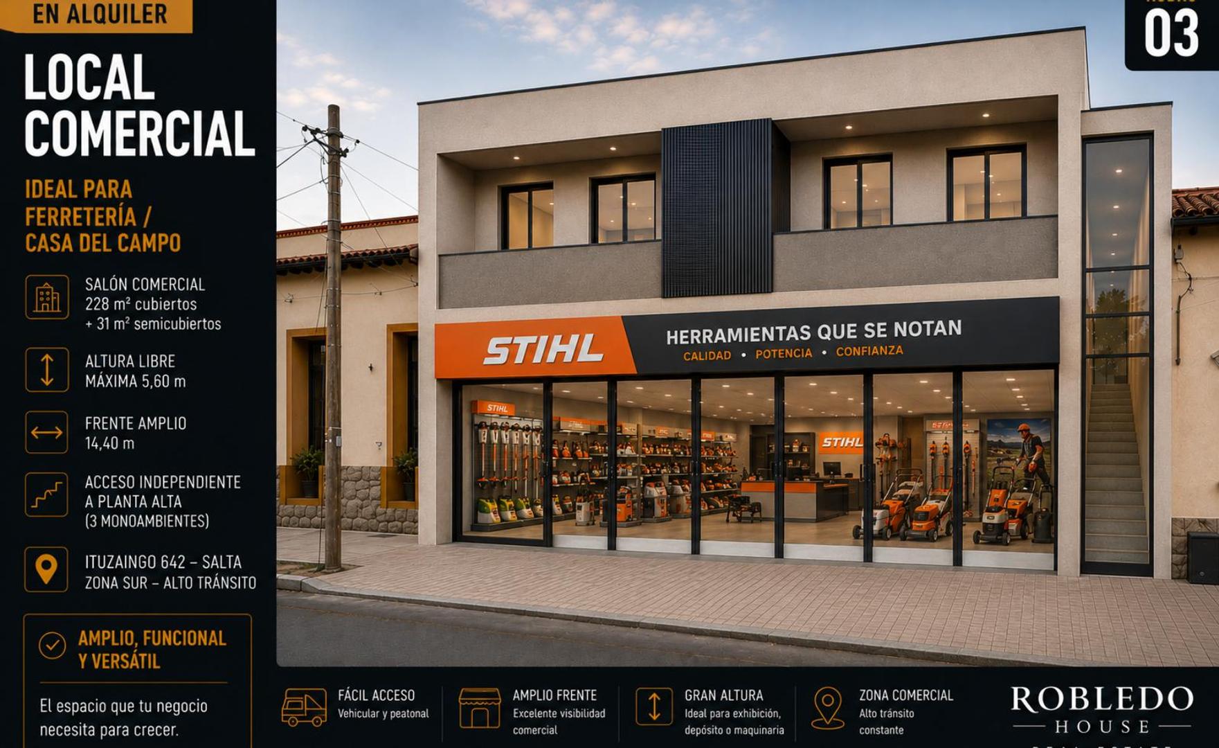 Alquiler Local comercial con 340 m² con oficinas en el Microcentro de Salta Capital
