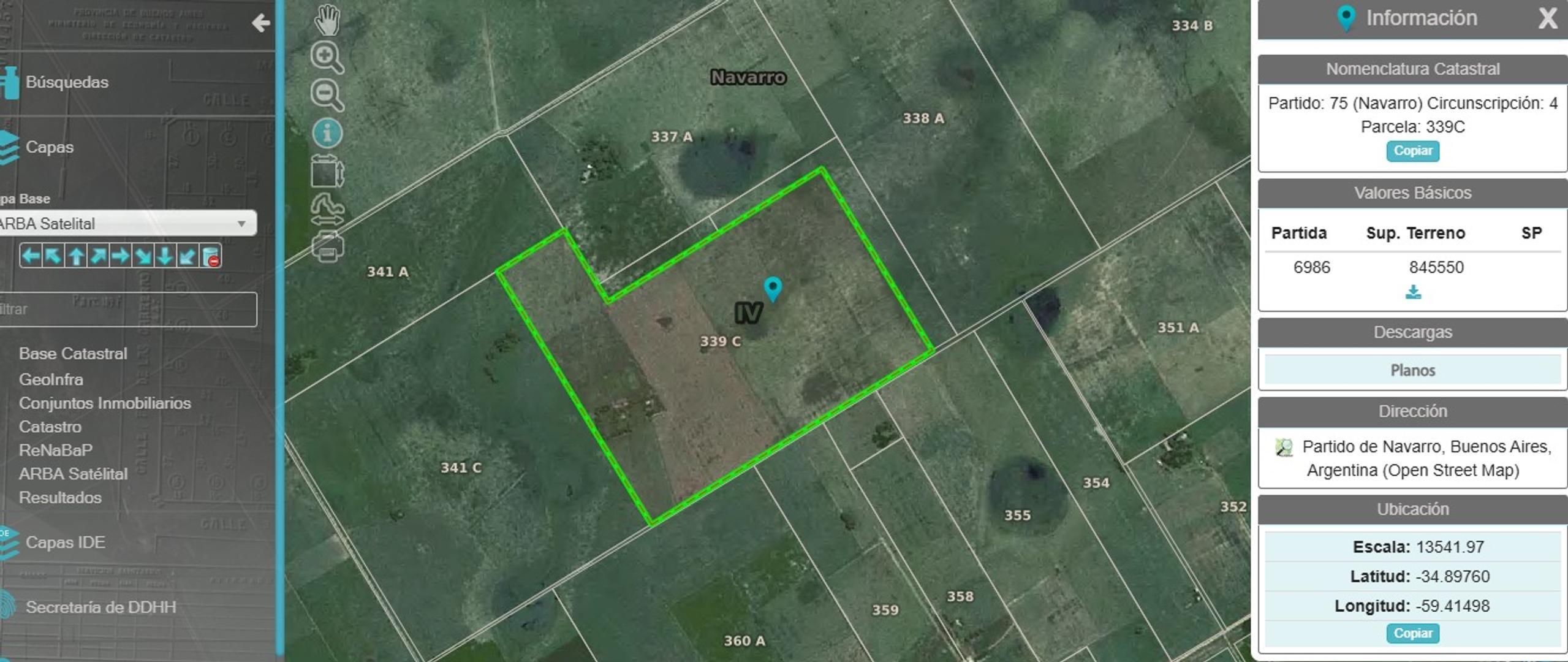 VENTA DE CAMPO DE 84.5 HECTAREAS- NAVARRO