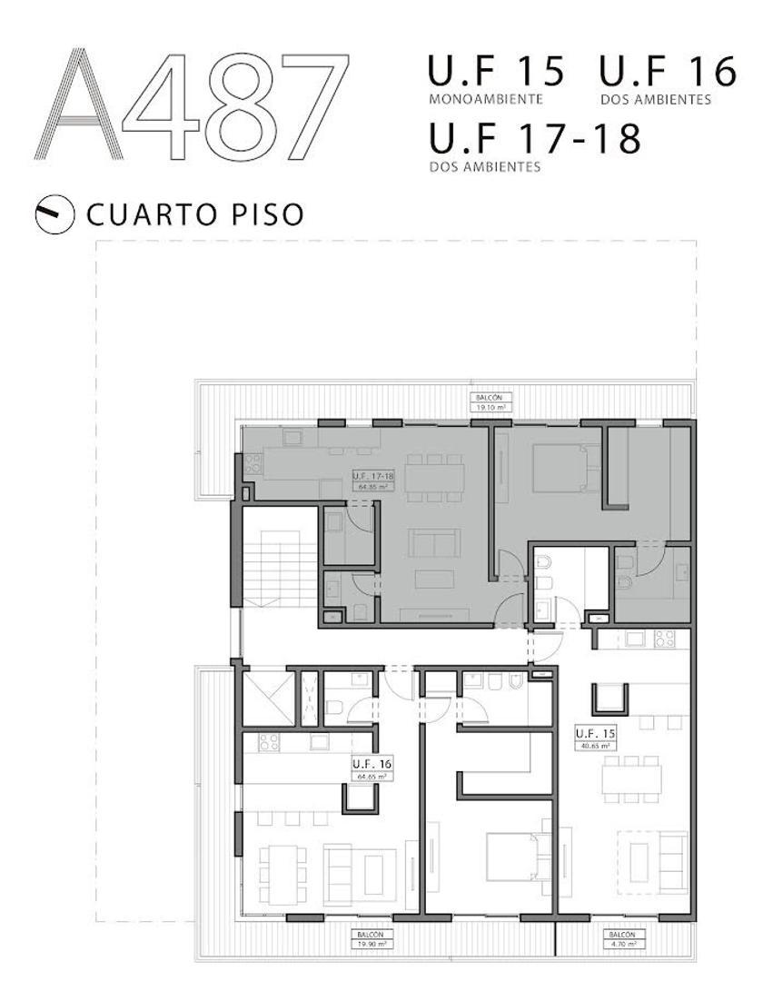 Departamento 2 ambientes con 1 baño