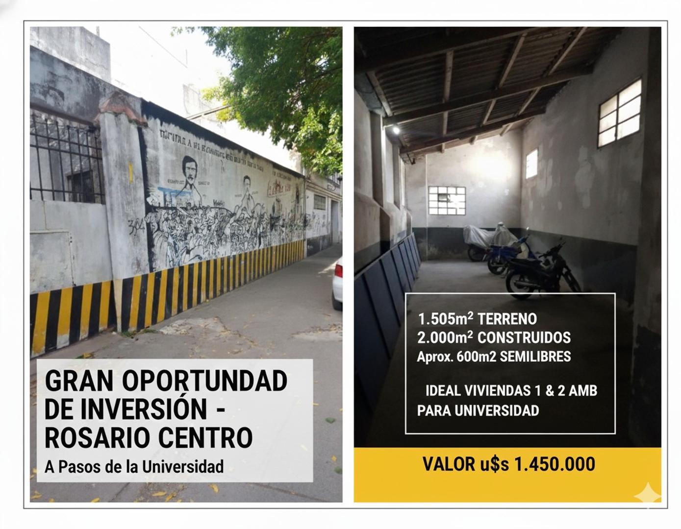 2000M2 CUB Y 1505M2 DE TERRENO. IDEAL PROYECTO INMOBILIARIO