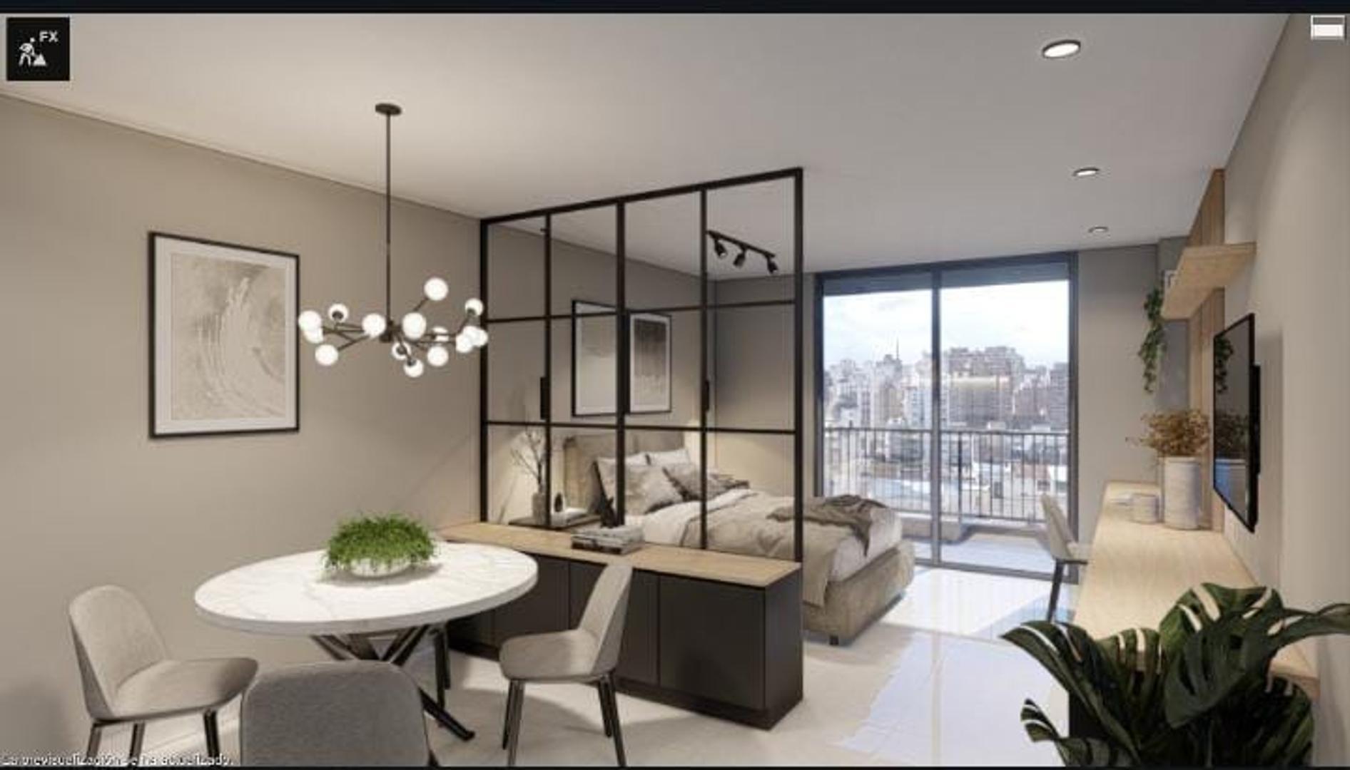 Departamento Monoambiente con 1 baño