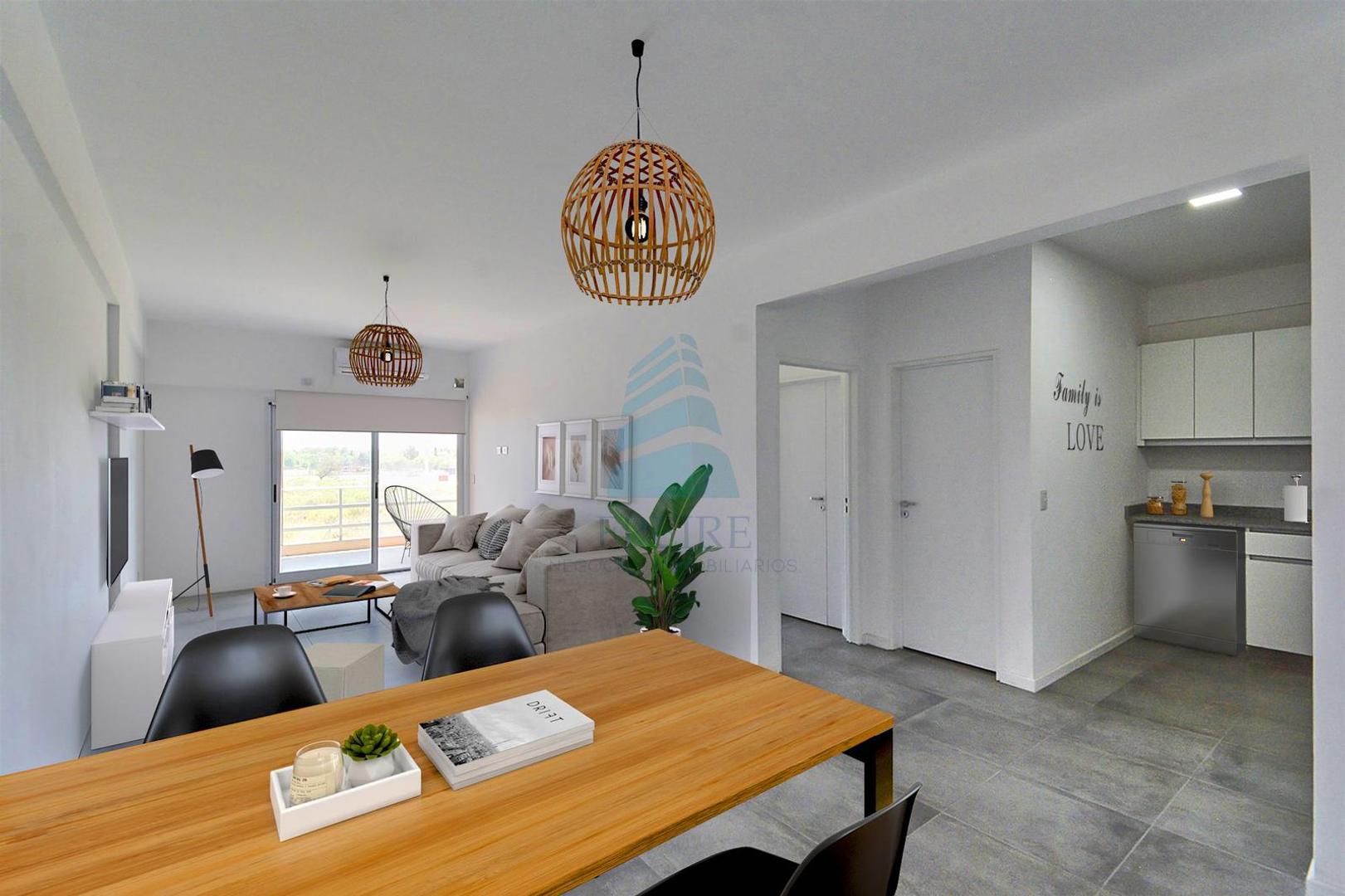 Venta departamento dos ambientes, balcón con parrilla | Condominio El Reparo, km 51 Pilar