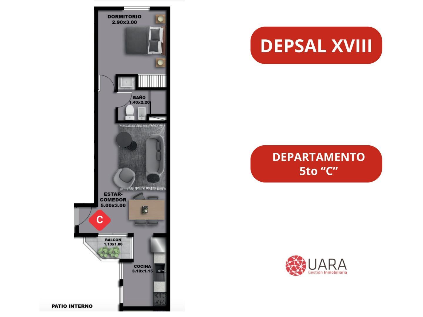 Departamento en el emprendimiento DEPSAL XVIII