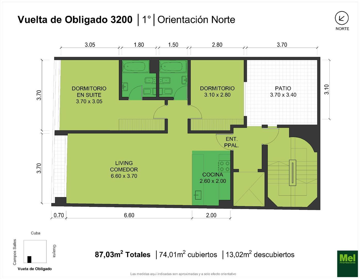 Vuelta De Obligado 3200, Piso 1