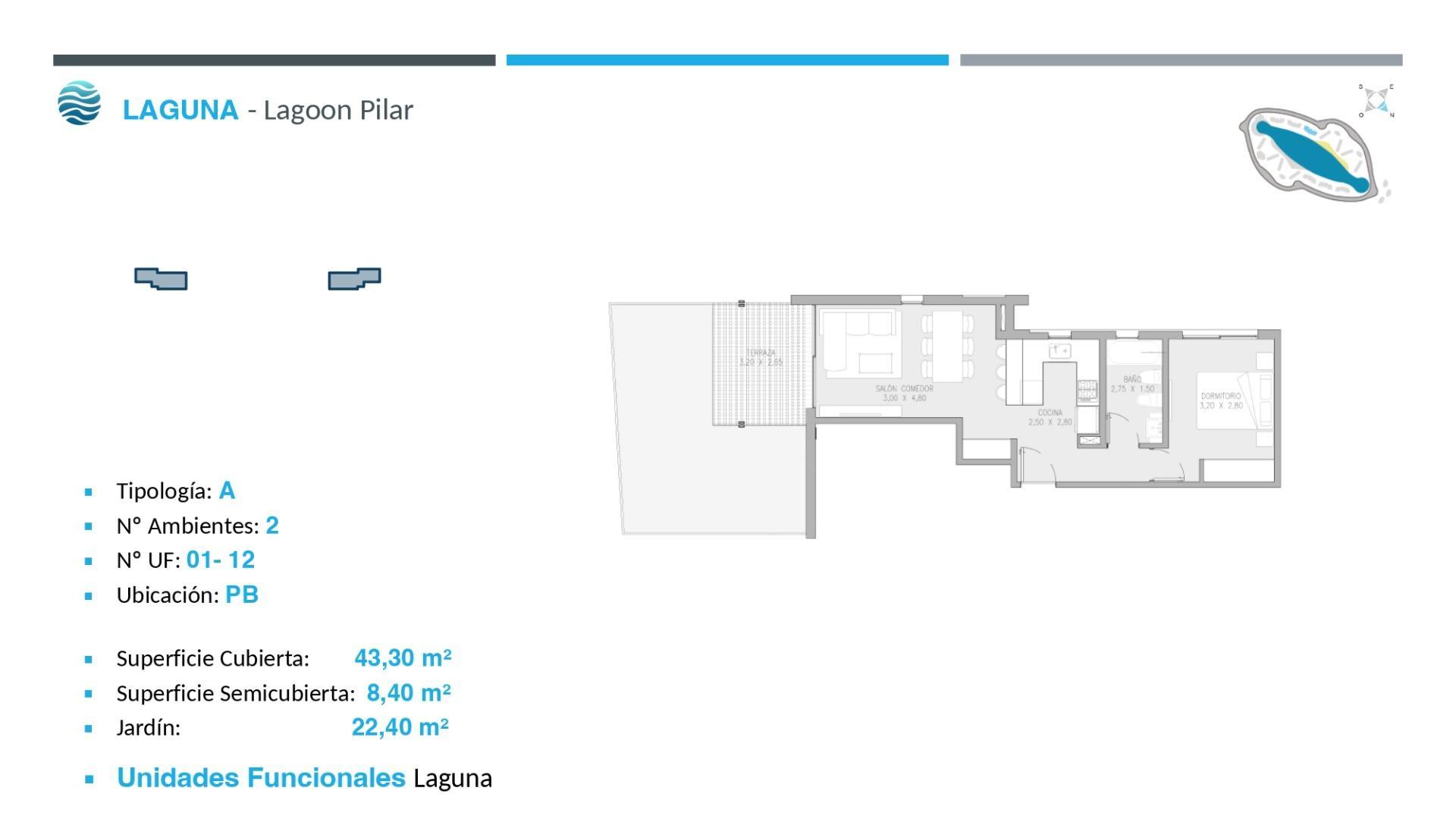 Departamento en el emprendimiento Lagoon Pilar