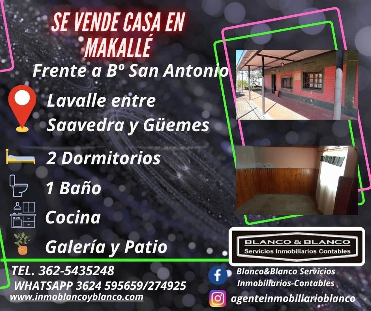 Se Vende Casa de 2 dormitorios en Makallé Chaco