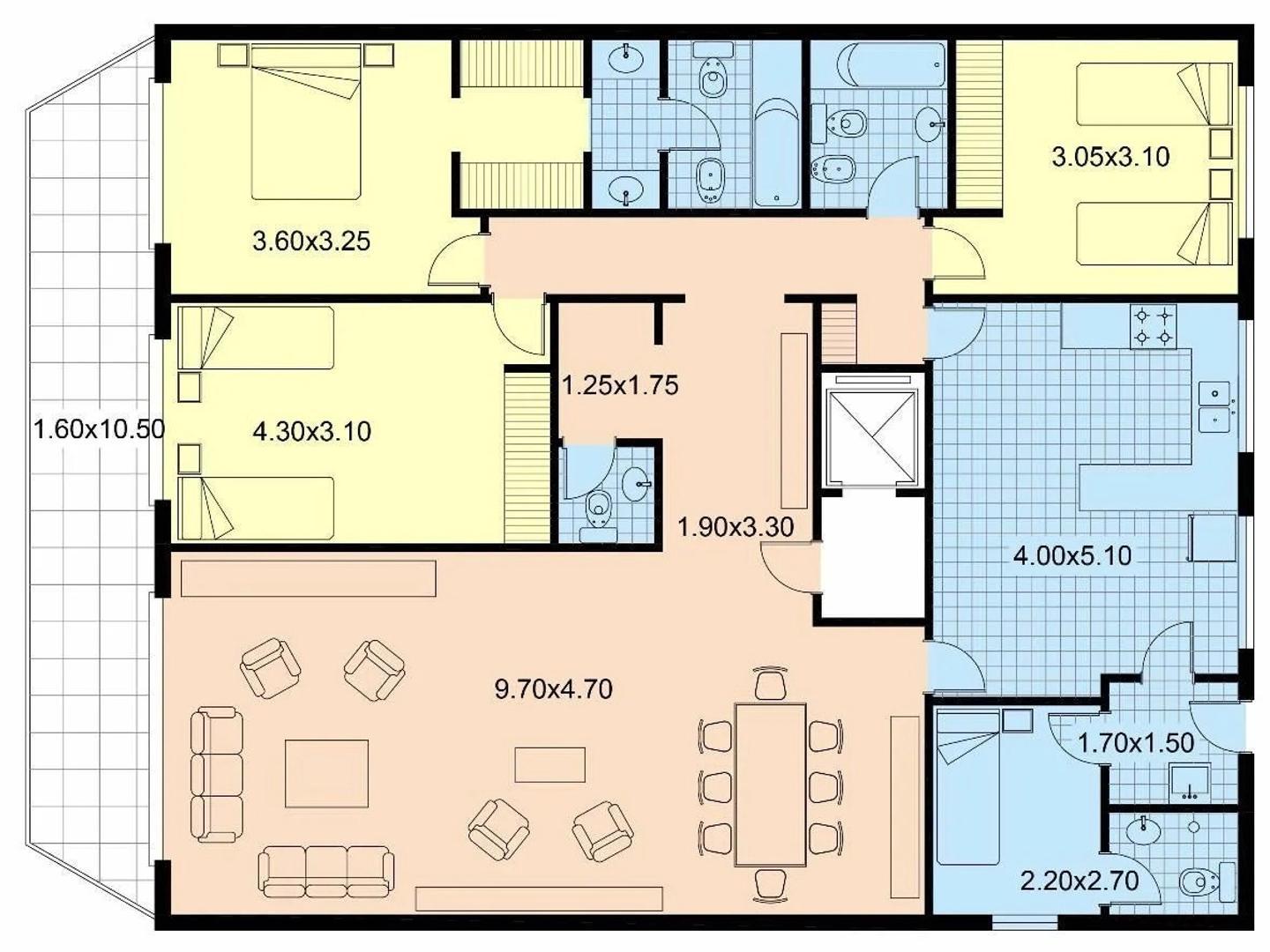 Departamento en Venta de 3 dormitorios