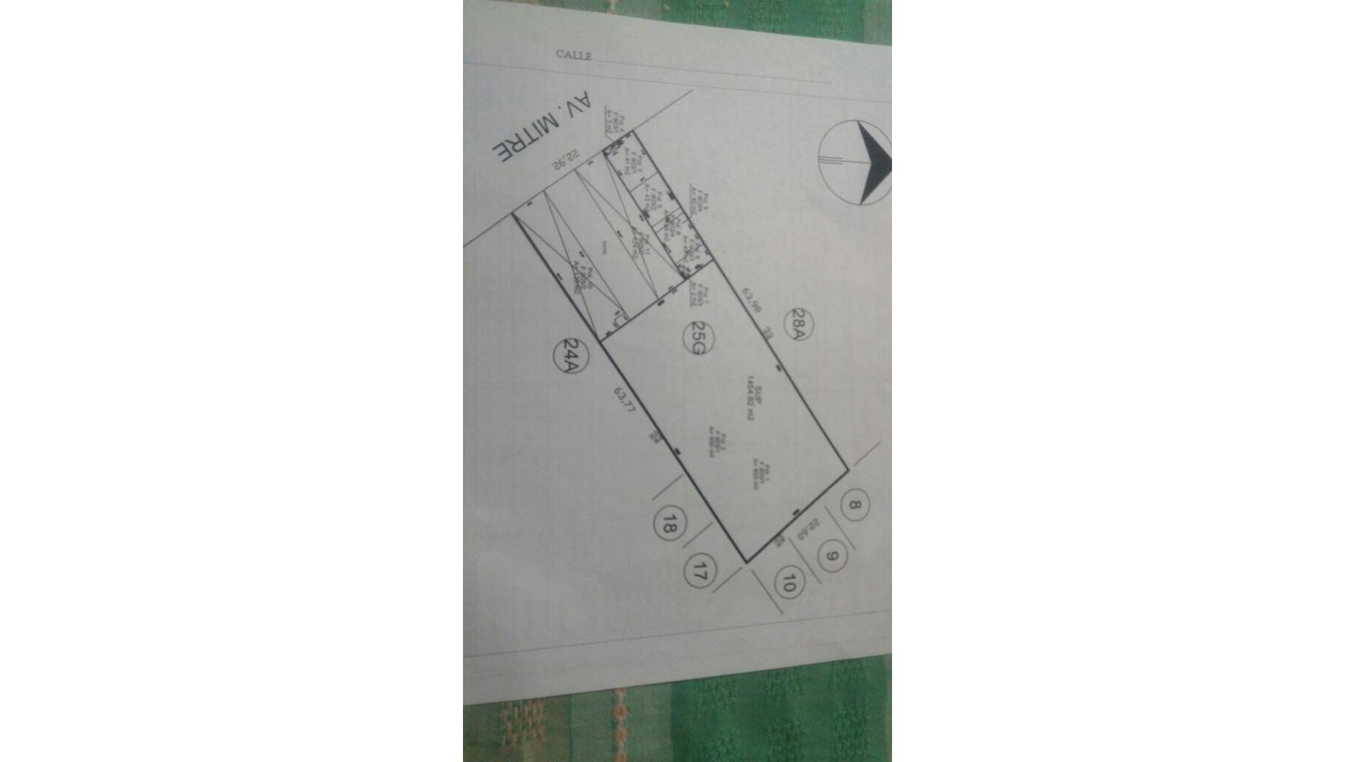 EXCELENTE LOTE CON BUEN FRENTE SOBRE MITRE 22,60 X 63.77