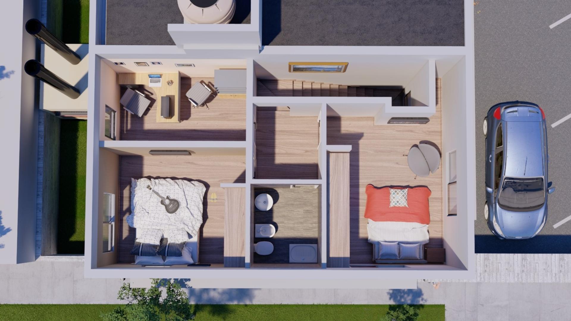 Casa 4 ambientes con 2 baños