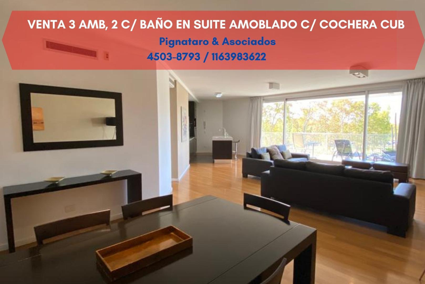 3 Amb 2 Suite Amoblado Cochera Aterrazado