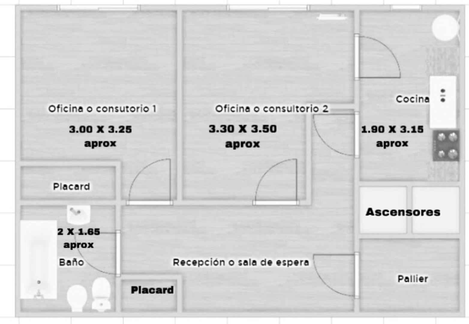 Departamento 2 amb apto profesional