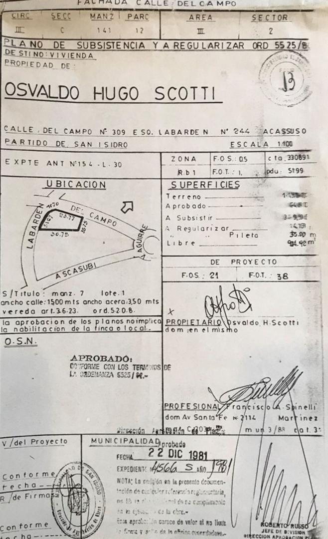 Terreno en Venta en Acassuso Barrio Parque Aguirre, USD 1.285.000