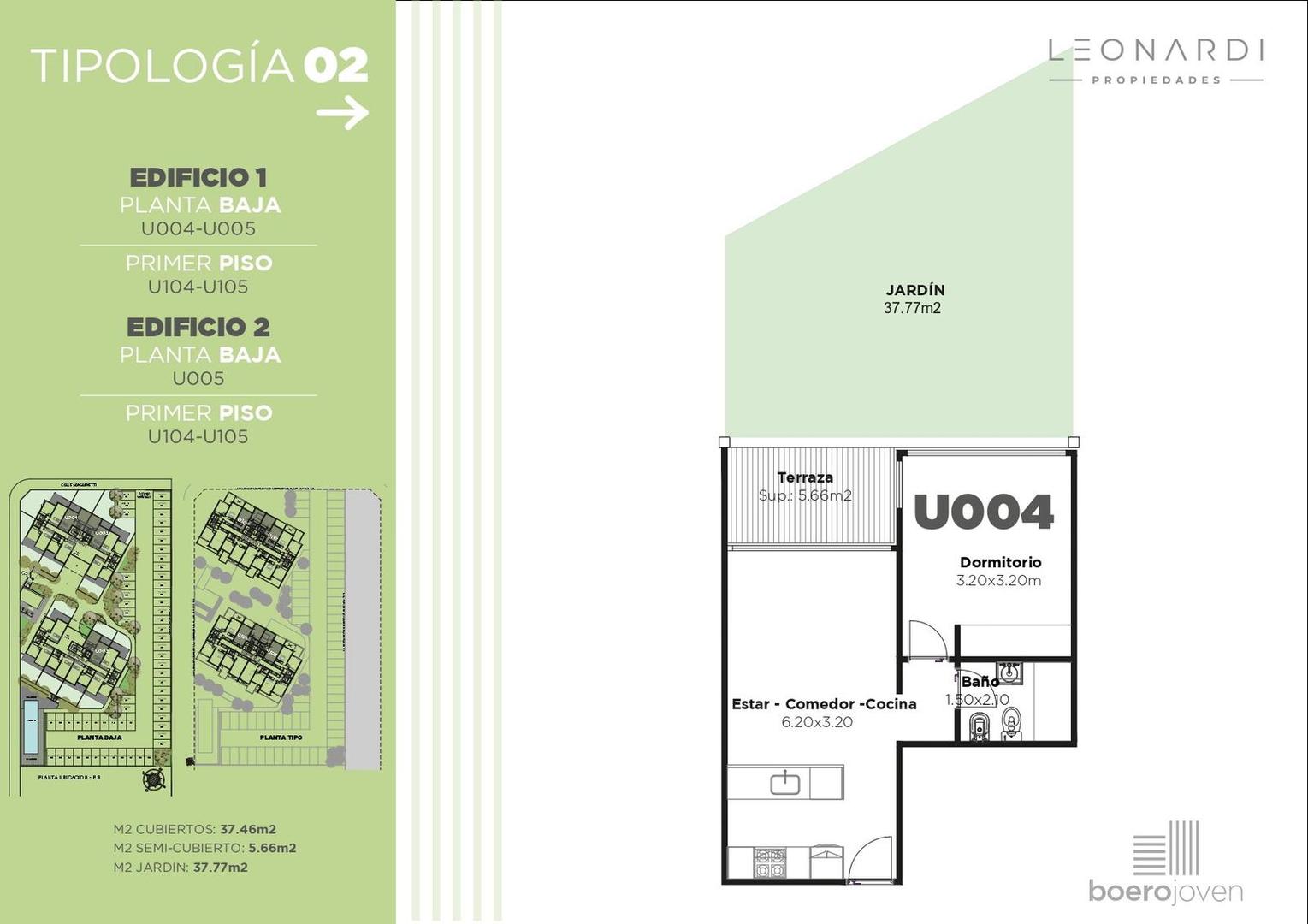 Departamento en Venta de 2 ambientes