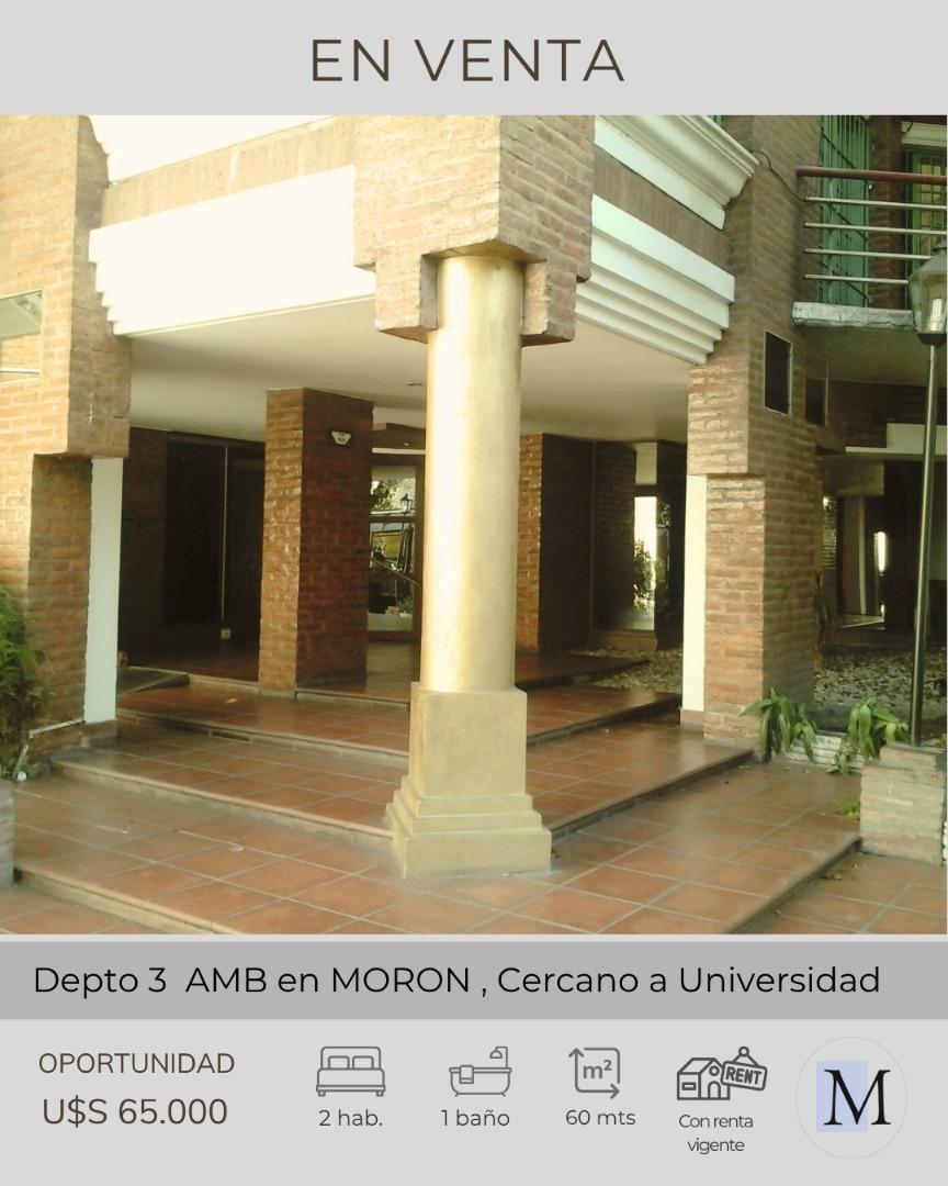 Departamento de 3 ambientes cercano a Universidad