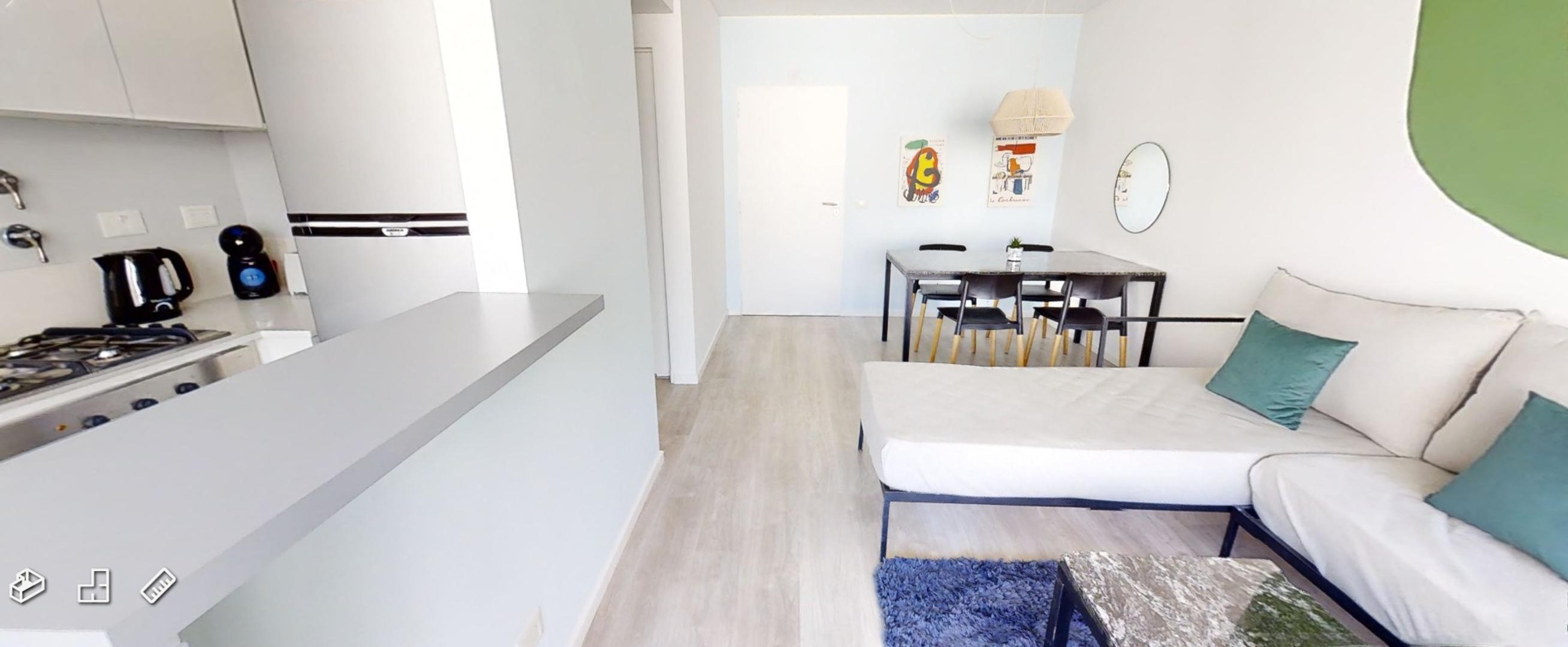 Departamento 2 ambientes con 2 baños