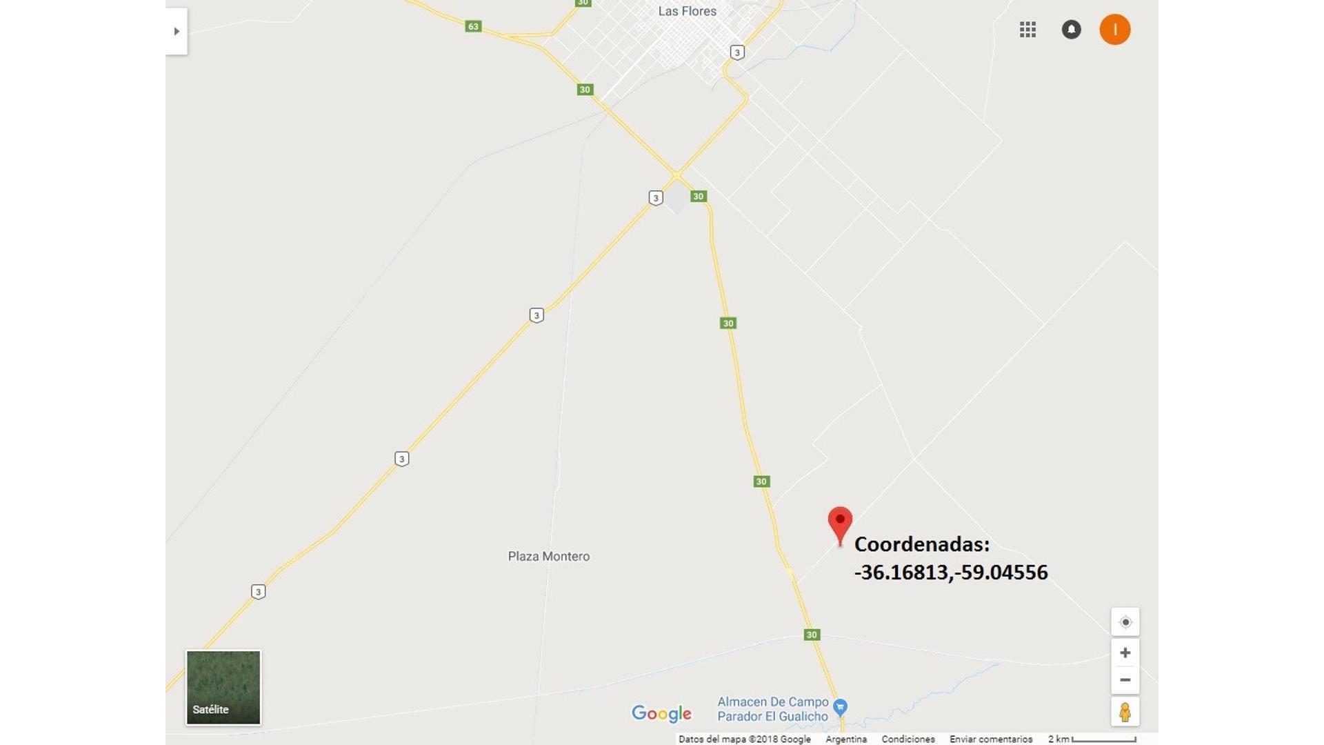 CAMPO 764 Hectáreas. A 800 mts de Ruta 30. Las Flores. REMAT